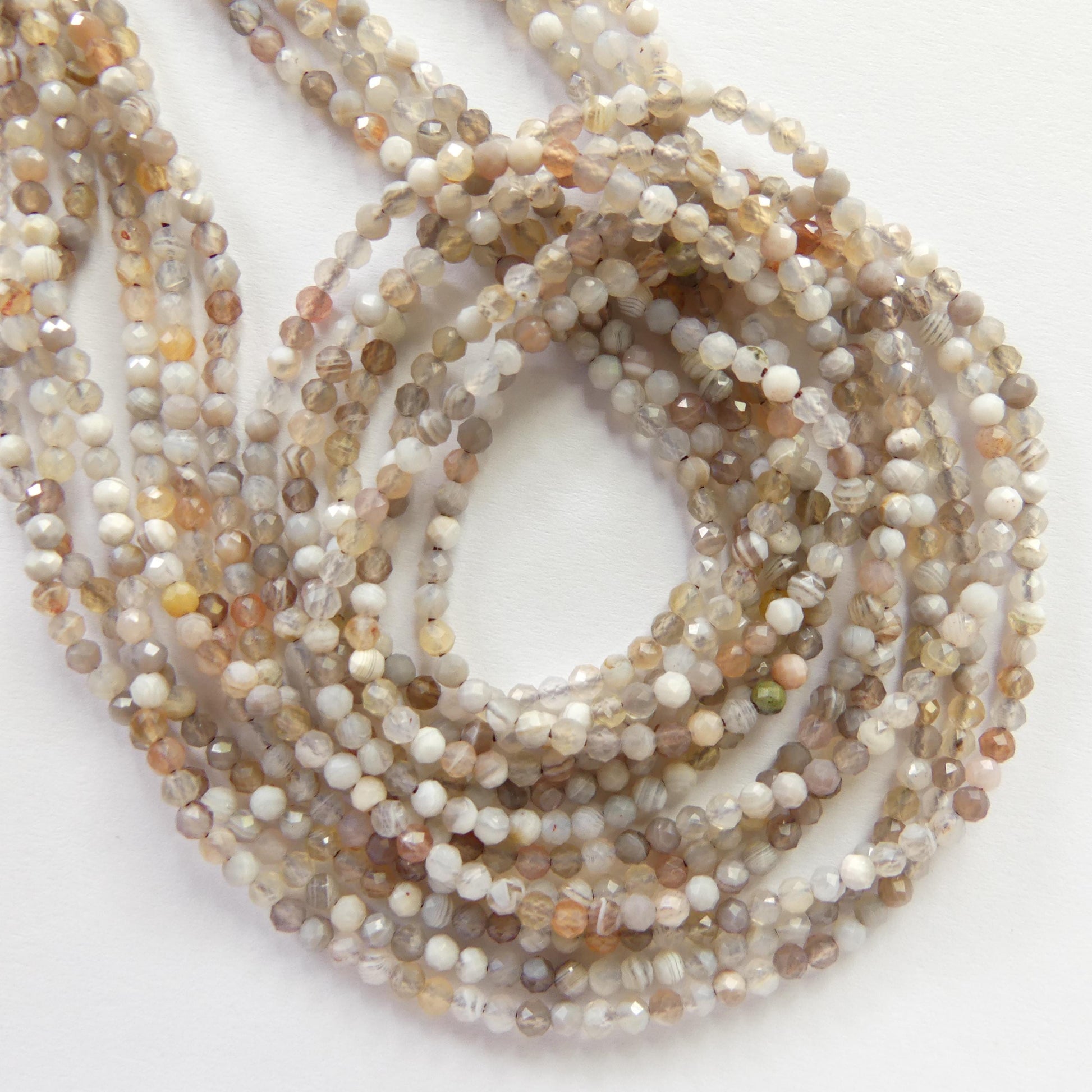2mm Botswana Agate Beads Faceted Genuine Tiny Agate Beads 15" Gemstone Beads for Jewelry Making Beading Gift for crafter