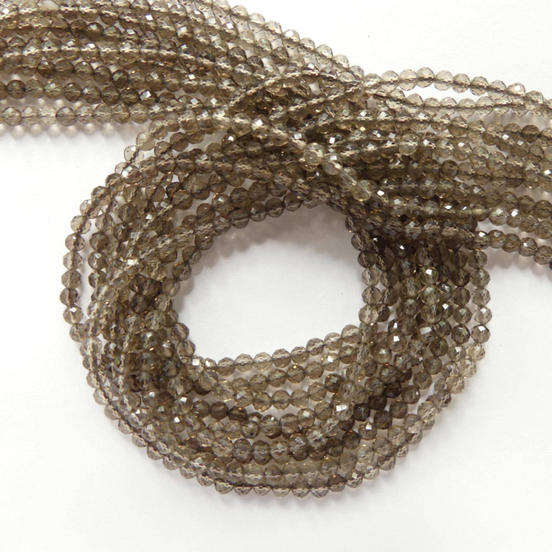 3mm AAA Smoky Quartz Micro Faceted Beads Genuine Beads 15" Sparkly Light Smoky Quartz Gemstone Beads Beading Crafter Gift