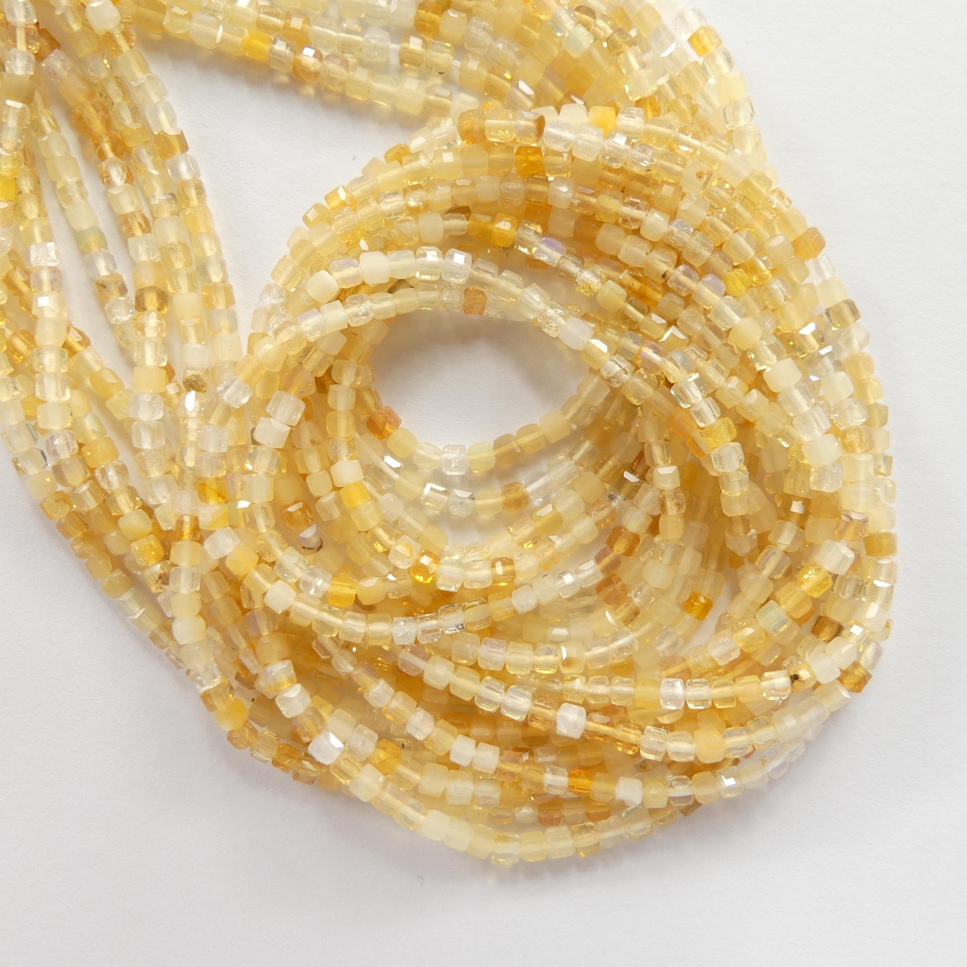 2mm Yellow Opal Beads Cube 15" Opal Genuine Gemstone Beads Natural Opal for Jewelry Making Beading Craft Gift Beads October birthstone