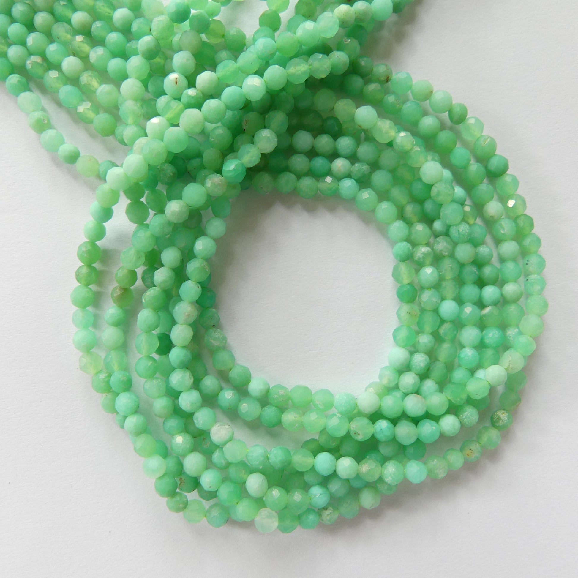 3mm 3.5mm Chrysoprase Faceted Beads 15" Mint Green Genuine Gemstone Beads for Jewelry Making Beading Craft Gift Beads