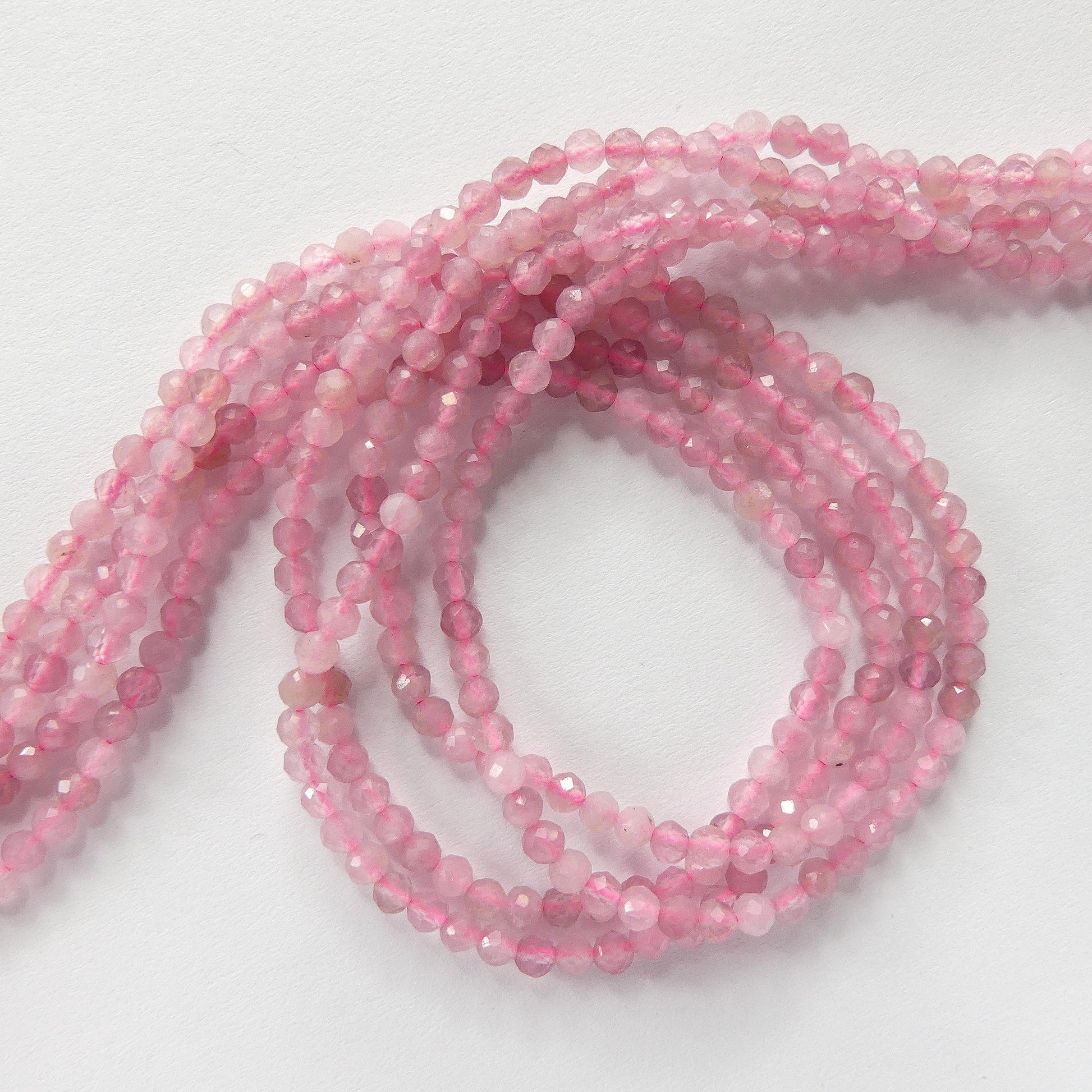 3mm Madagascar Rose Quartz Faceted Beads 15" Pale Pink Genuine Gemstone Beads for Jewelry Making Beading Craft Gift Beads