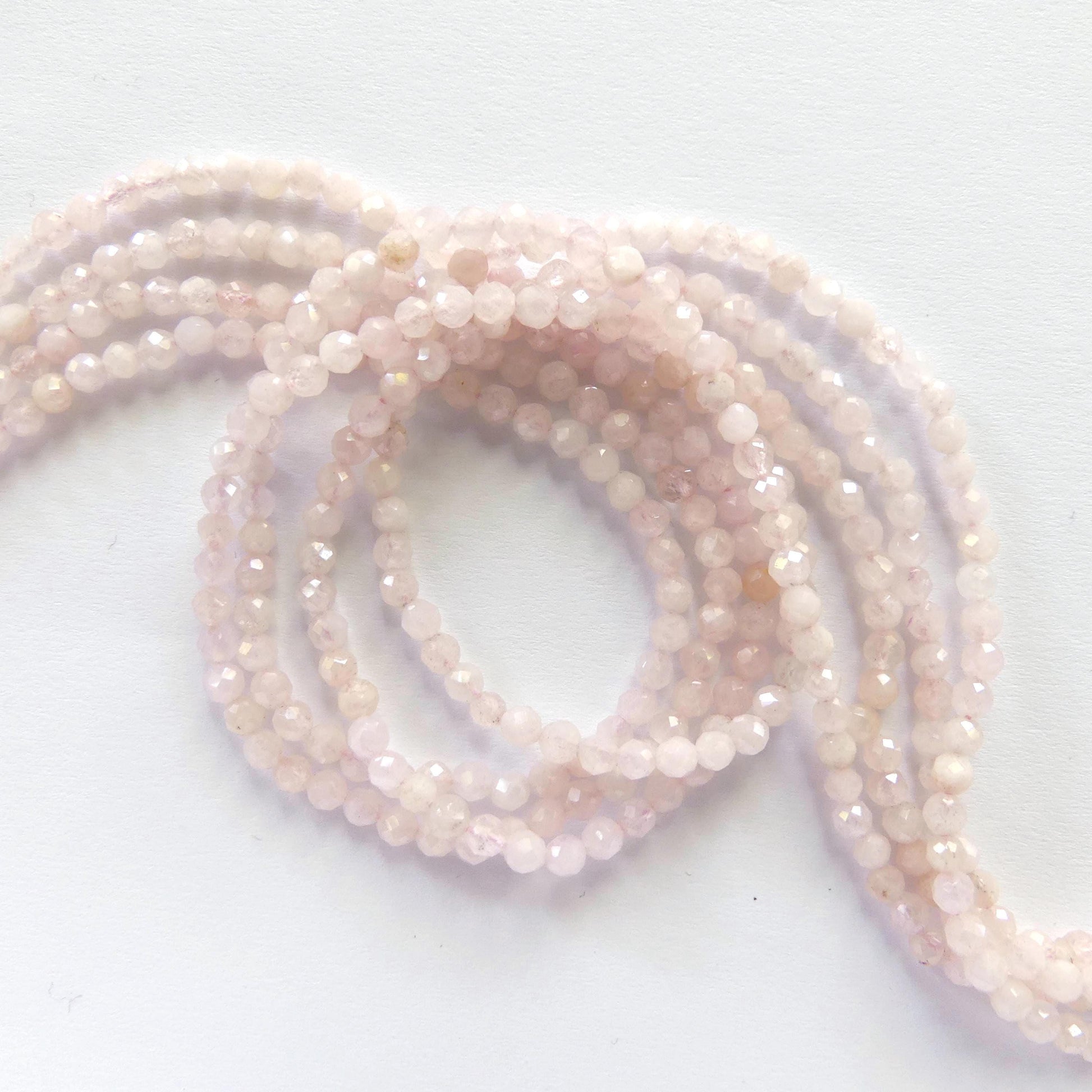 3mm Pink Morganite Beads Micro Faceted Beads 15" Natural Pale Pink Gemstone Beads Beading Crafter Gift July Birthstone DIY Jewelry