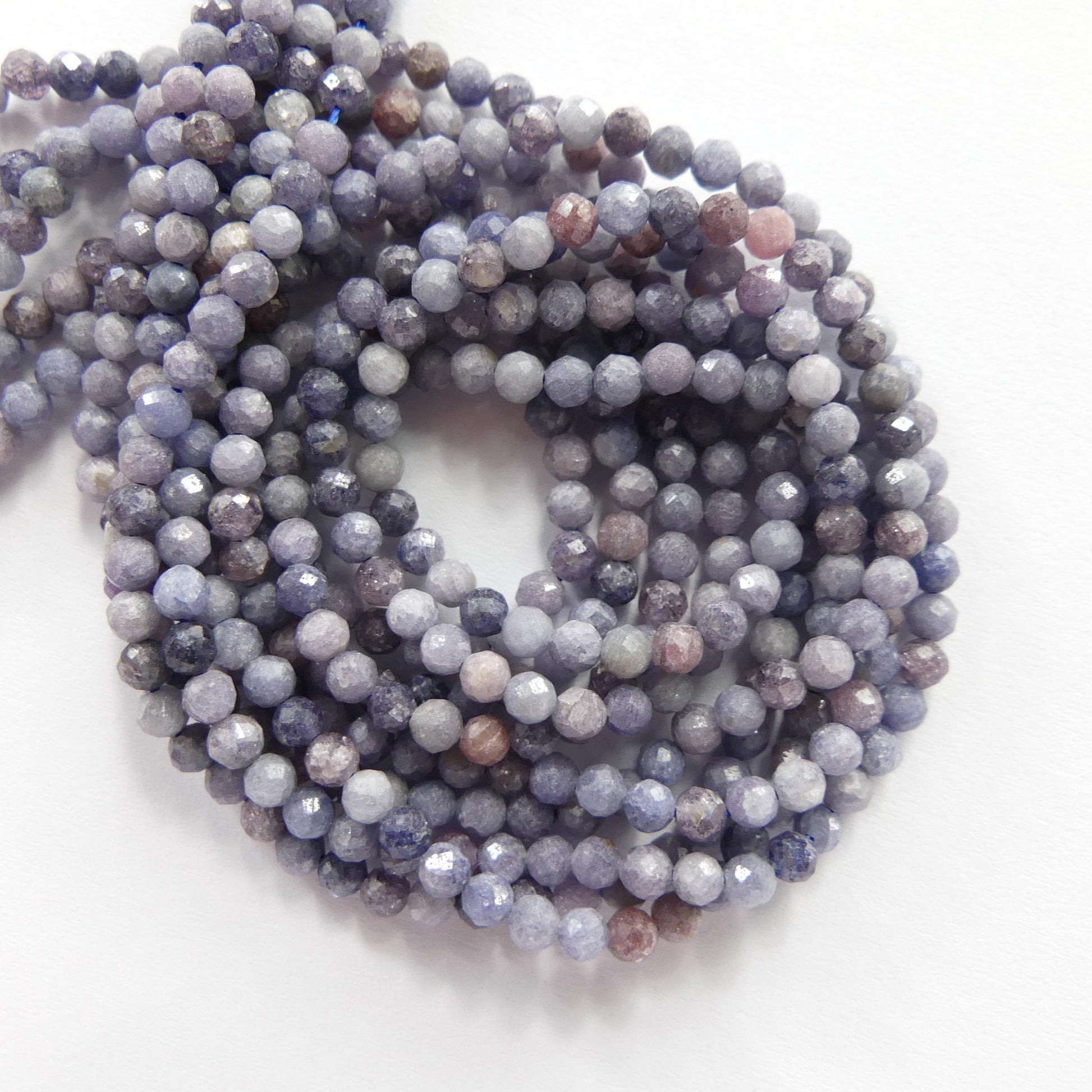 3mm Lavender Blue Sapphire Beads Faceted 15" Genuine Gemstone Beads Jewelry Making Beading Craft Gift September Birthstone