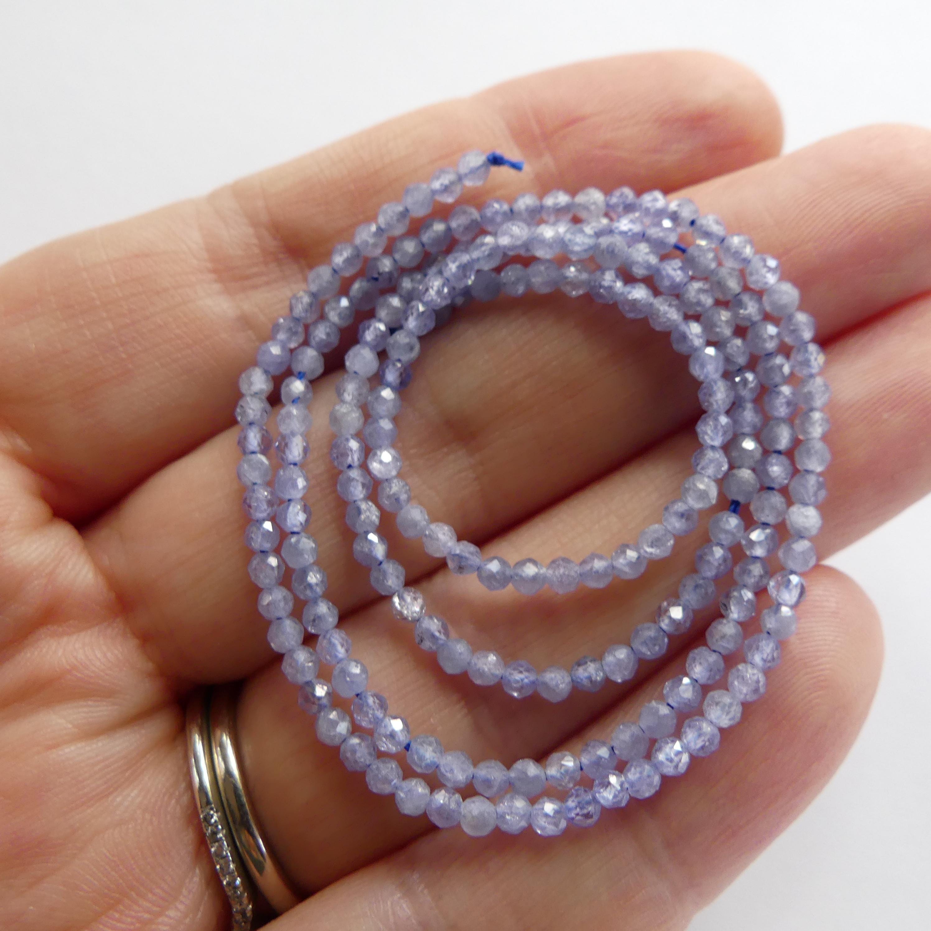 2mm AAA Tanzanite Beads Micro Faceted Beads 15" Natural Tanzanite Gemstone Beads Beading Crafter Gift December Birthstone