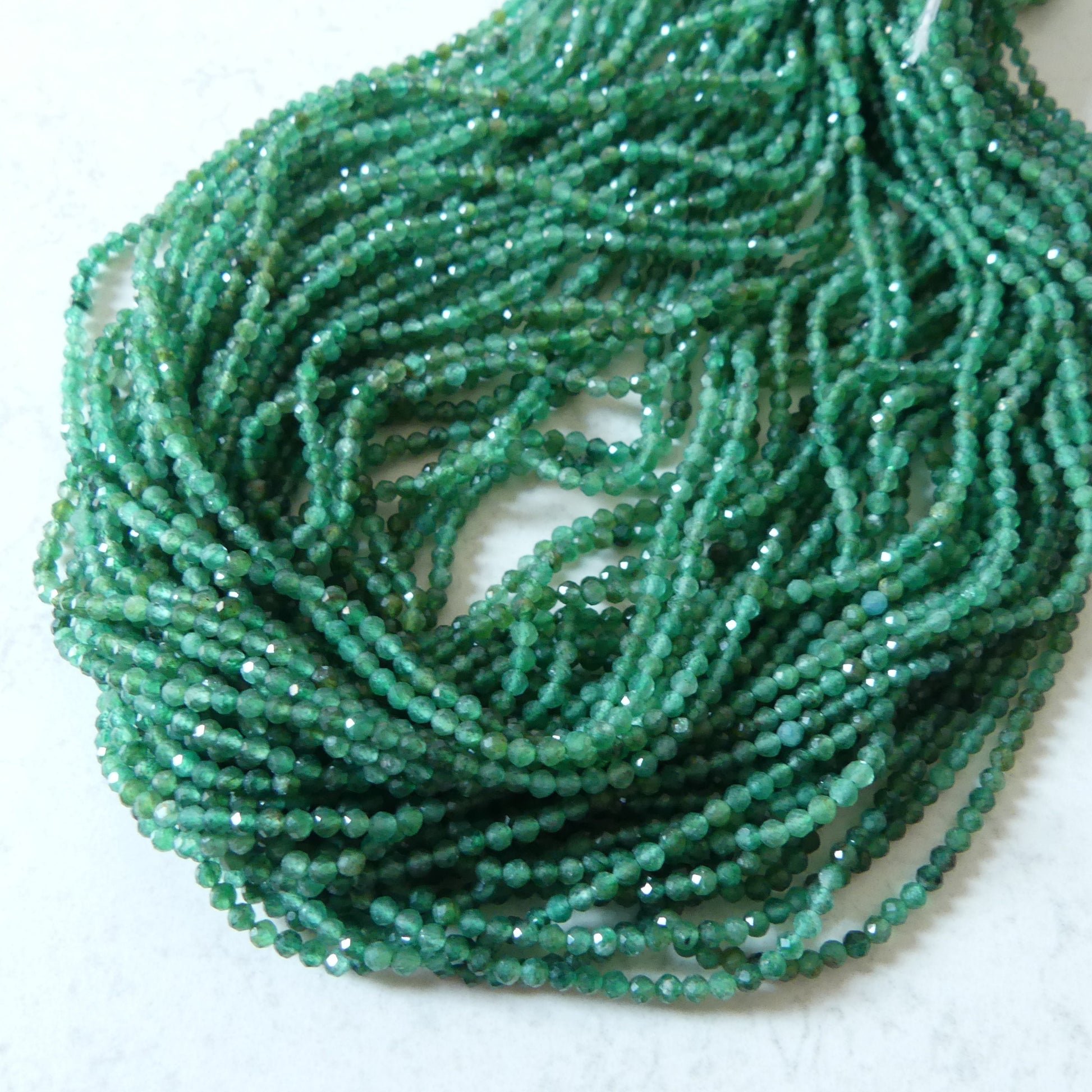 2.5mm Natural Fuchsite Micro Faceted Beads Genuine Small Emerald Green Beads 15.5" Gemstone Beads for Jewelry Making
