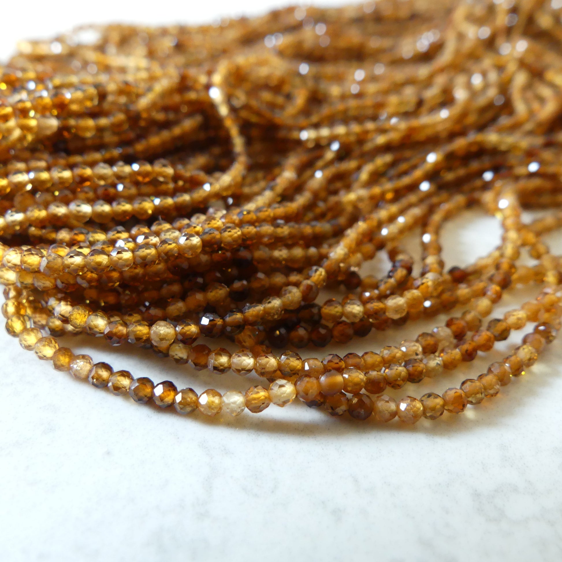 AAA 2mm Yellow Tourmaline Micro Faceted Beads 15.5" Transparent Sparkly Gemstone Beads for Jewelry Making Beading Gift October Birthstone