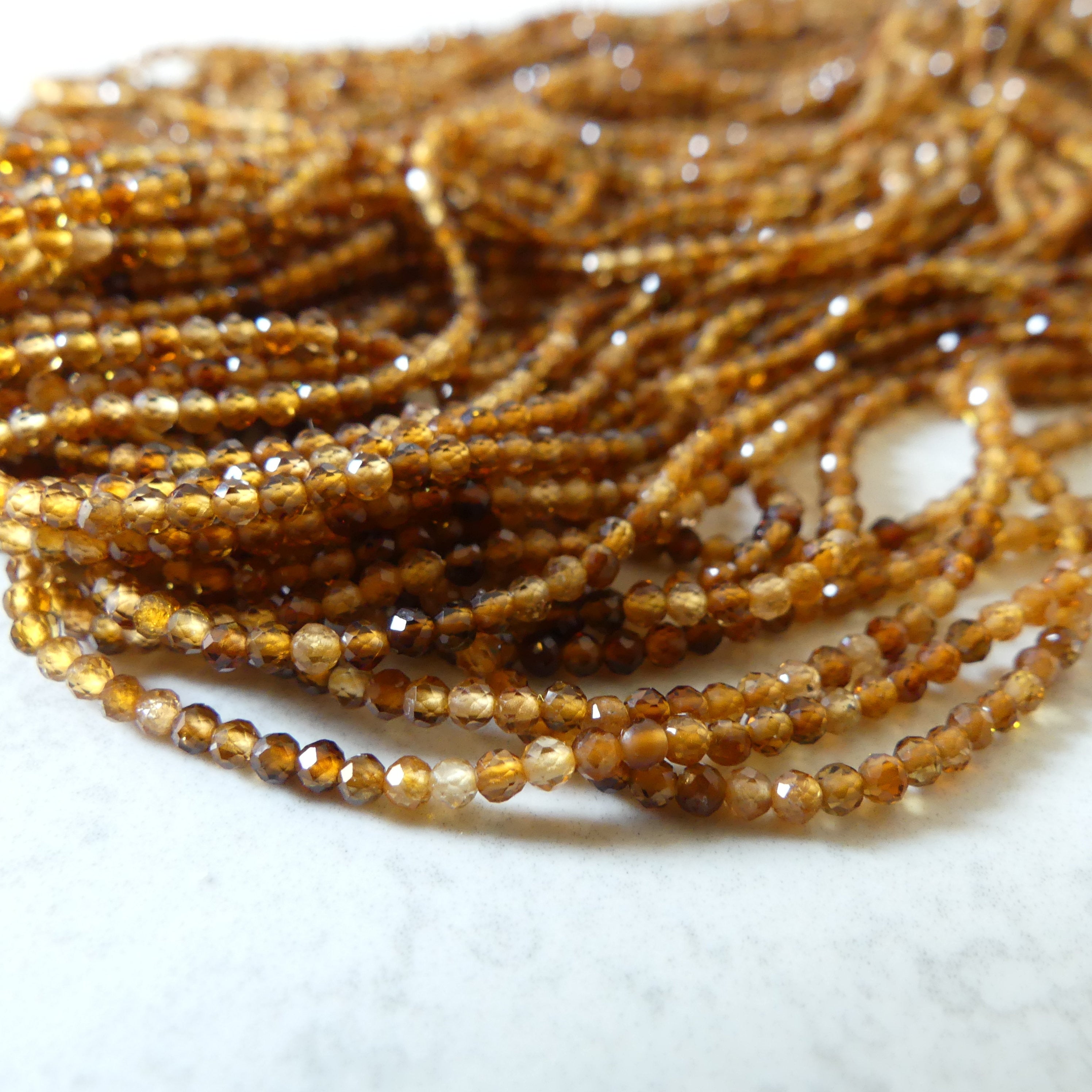 AAA 2mm Yellow Tourmaline Micro Faceted Beads 15.5" Transparent Sparkly Gemstone Beads for Jewelry Making Beading Gift October Birthstone