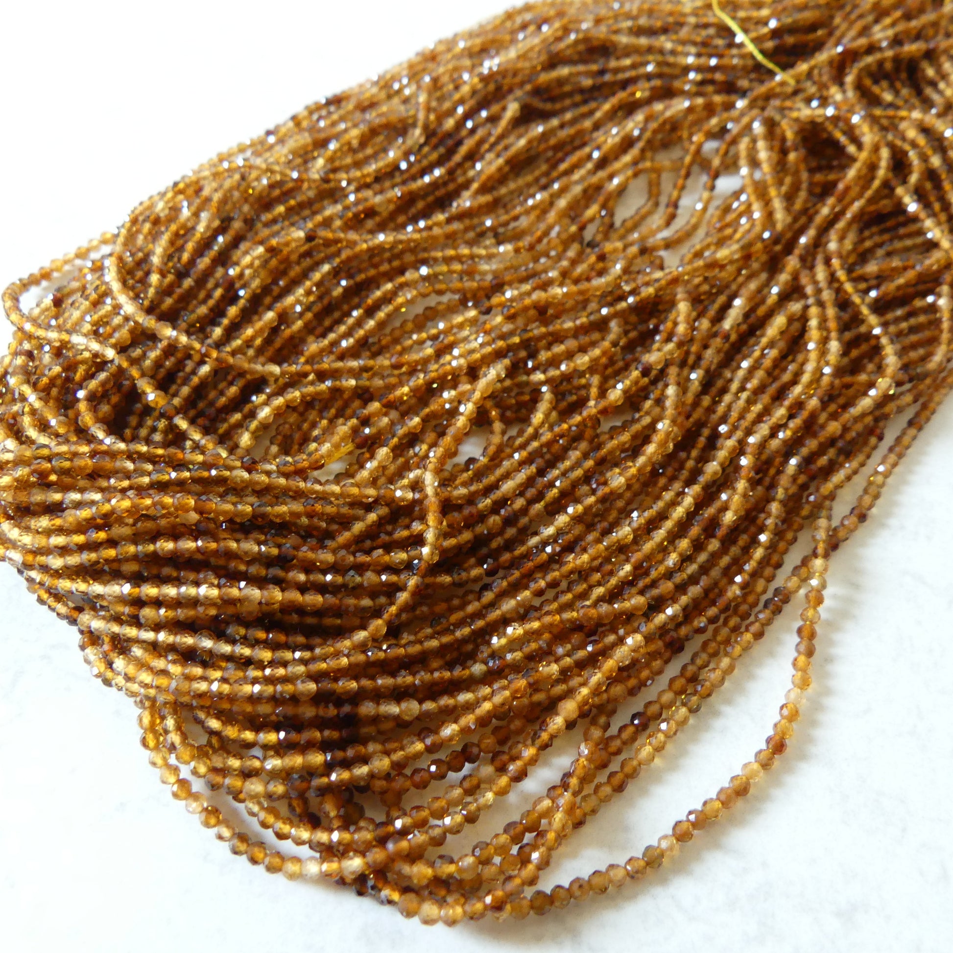 AAA 2mm Yellow Tourmaline Micro Faceted Beads 15.5" Transparent Sparkly Gemstone Beads for Jewelry Making Beading Gift October Birthstone