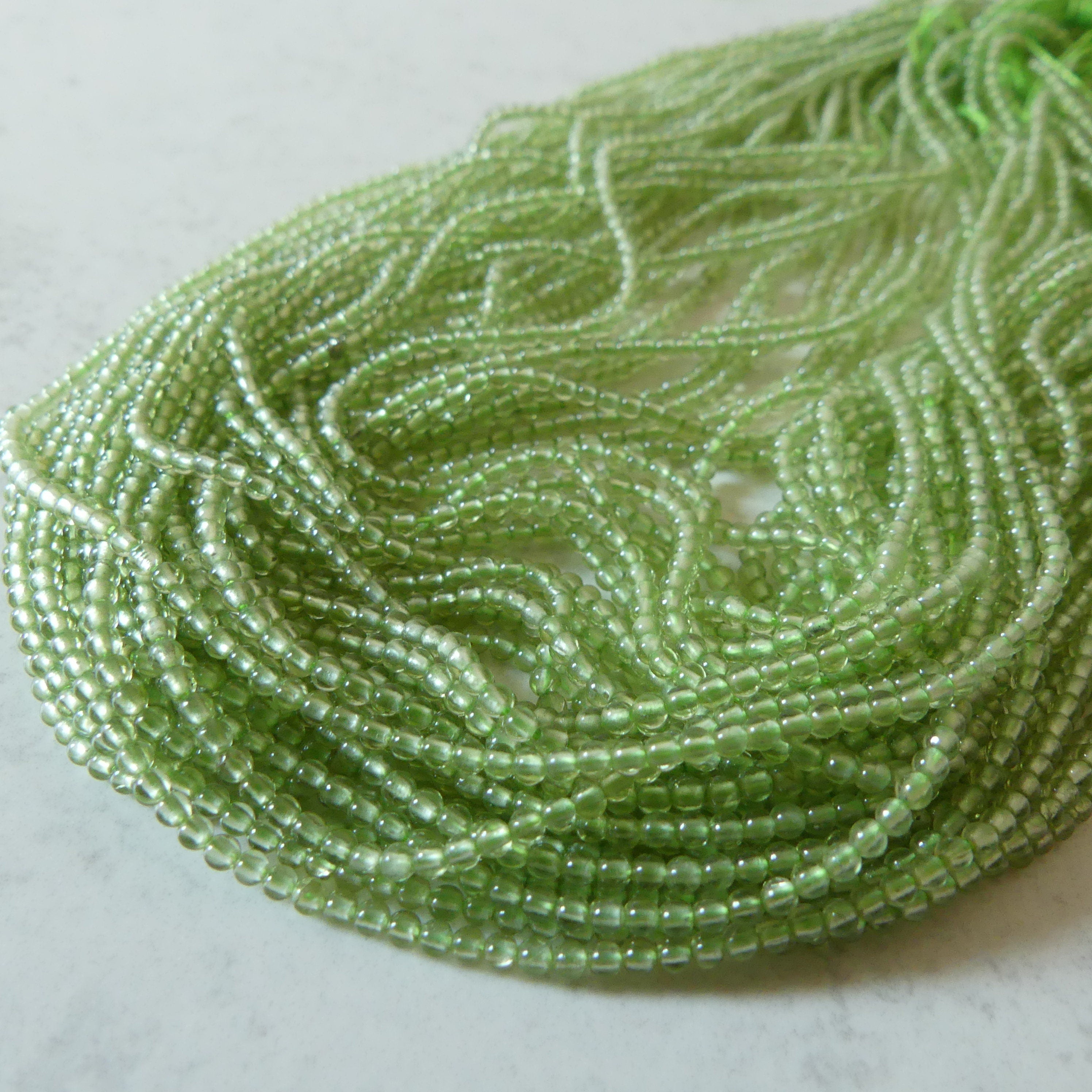 2mm Peridot Smooth Beads 15.5" Transparent Green Gemstone Beads for Jewelry Making Beading Craft Gift August Birthstone Beads