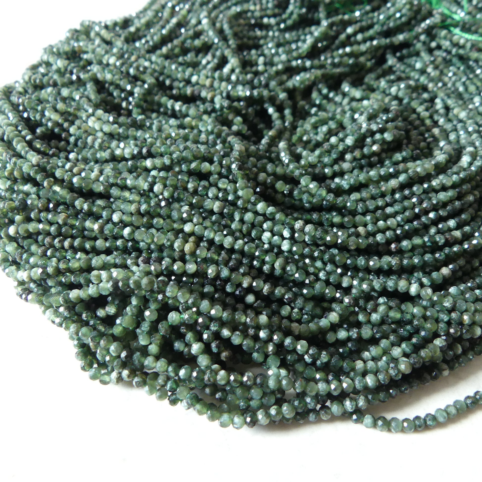 2mm Seraphinite Faceted Beads 15.5" Russian Seraphinite Genuine Gemstone Beads for Jewelry Making Beading Craft Gift Beads