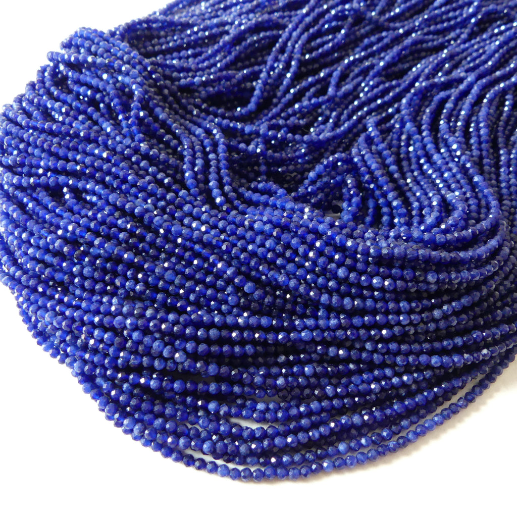 2mm AAA Sodalite Faceted Beads 15.5" Top Grade Sodalite Genuine Gemstone Beads for Jewelry Making Beading Craft Gift Beads