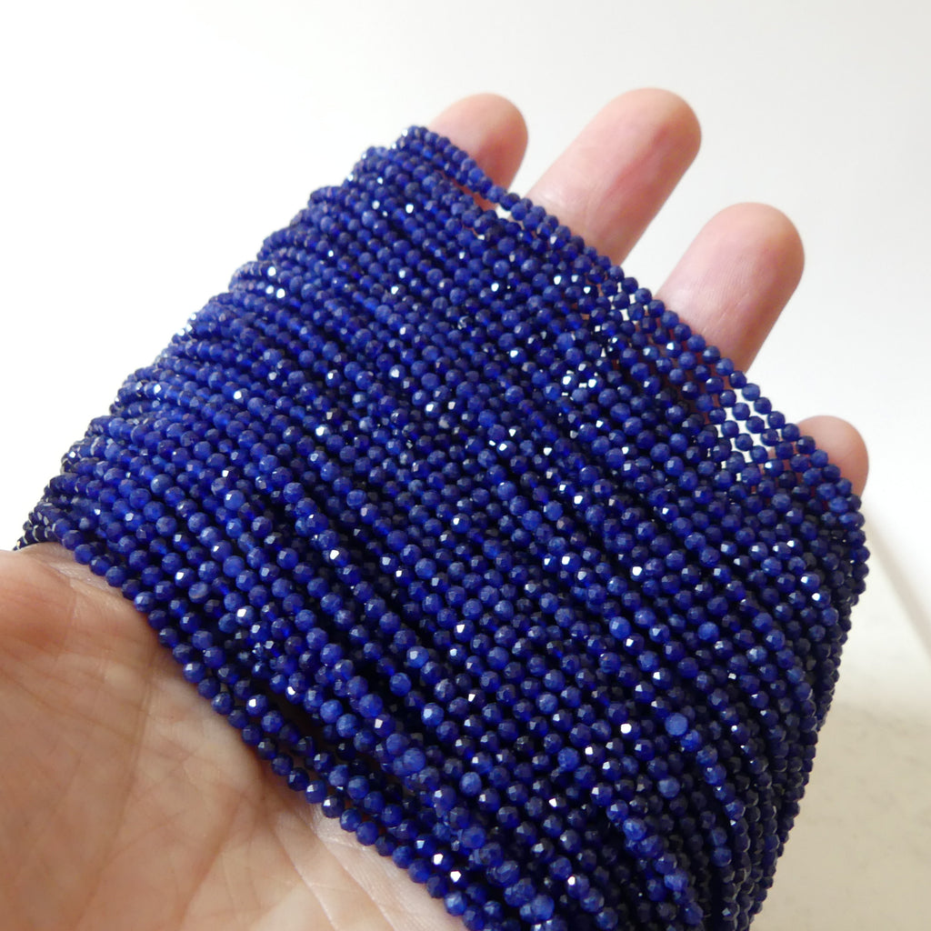 2mm AAA Sodalite Faceted Beads 15.5" Top Grade Sodalite Genuine Gemstone Beads for Jewelry Making Beading Craft Gift Beads