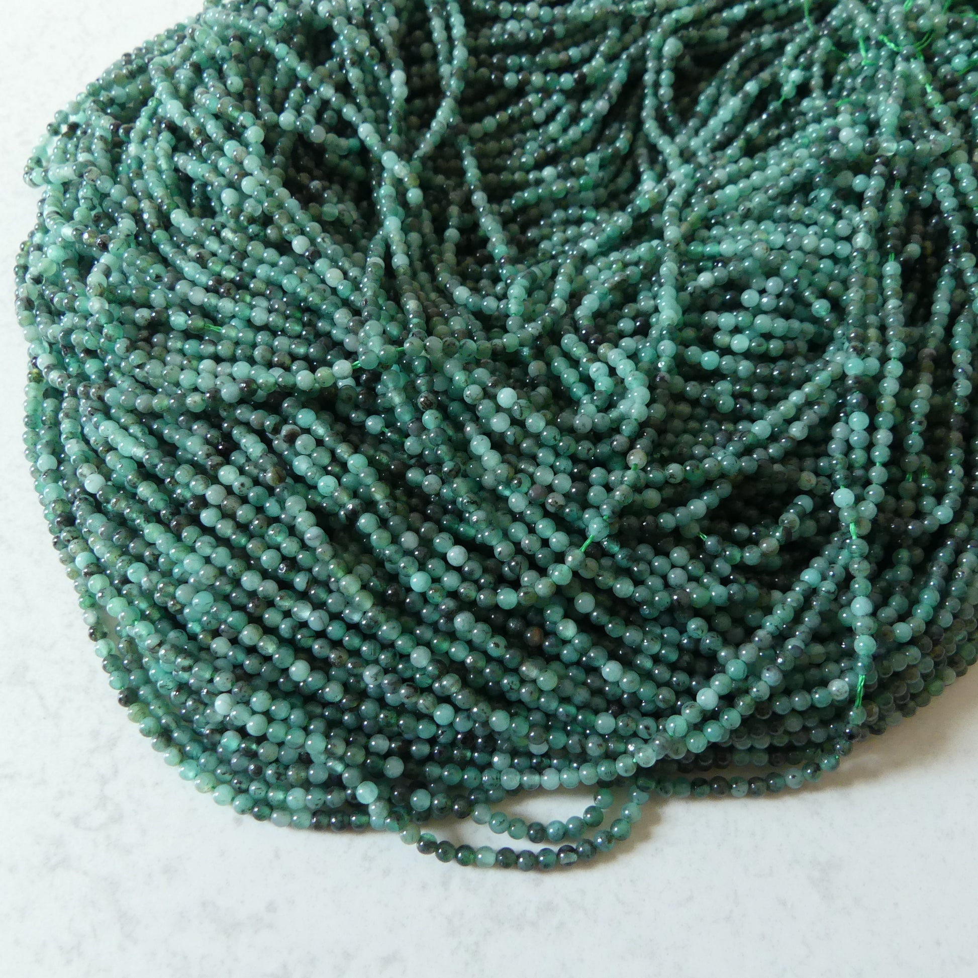 2.5mm Natural Emerald Beads 15.5" Raw Emerald Genuine Gemstone Beads Genuine Emerald for Jewelry Making Beading Craft Gift Beads