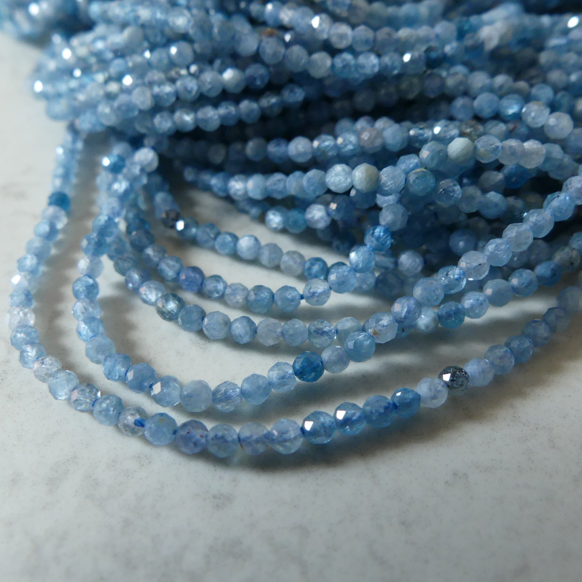 2mm Paraiba Kyanite Beads Micro Faceted Beads 15.5" Rare Kyanite Gemstone Beads Beading Crafter Gift