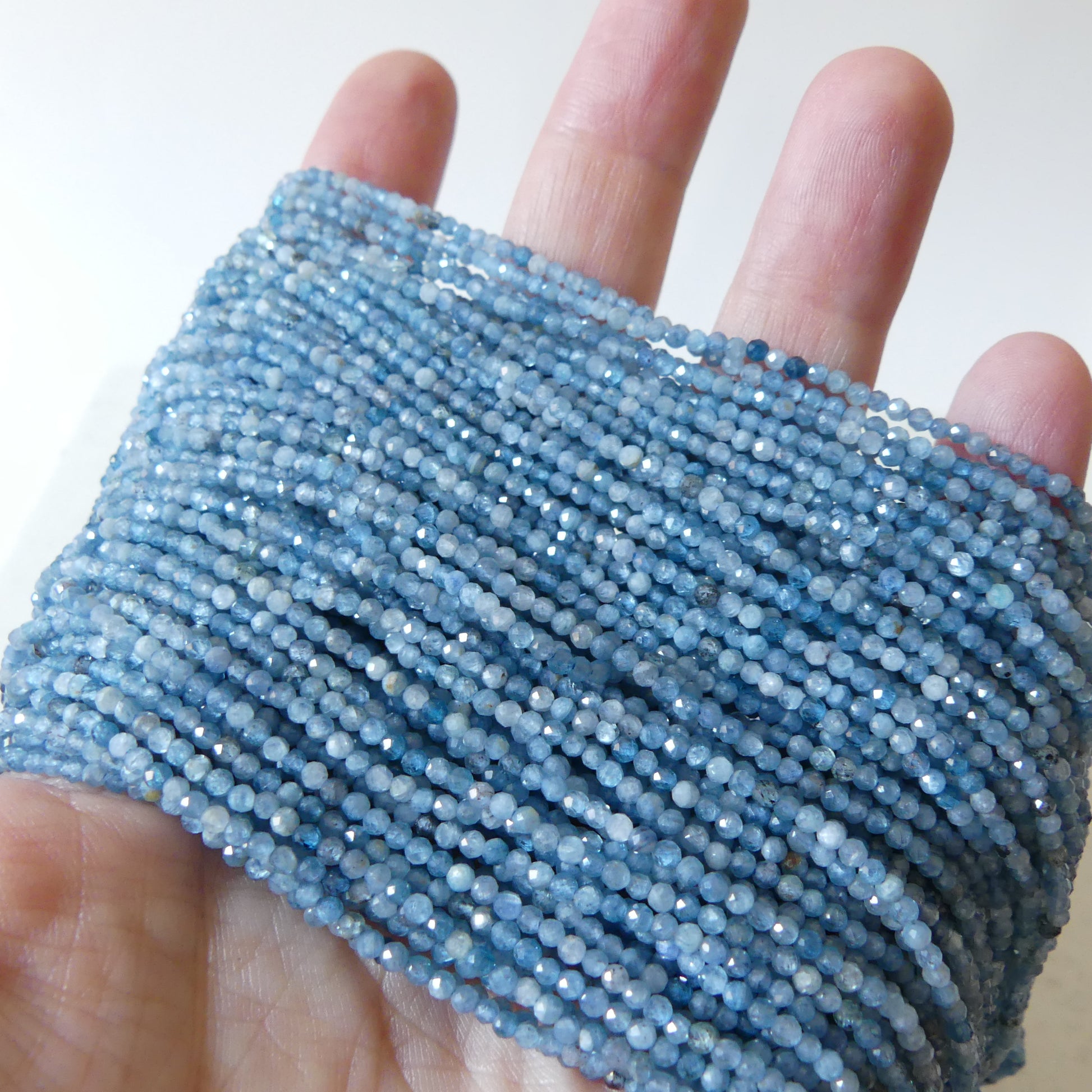 2mm Paraiba Kyanite Beads Micro Faceted Beads 15.5" Rare Kyanite Gemstone Beads Beading Crafter Gift