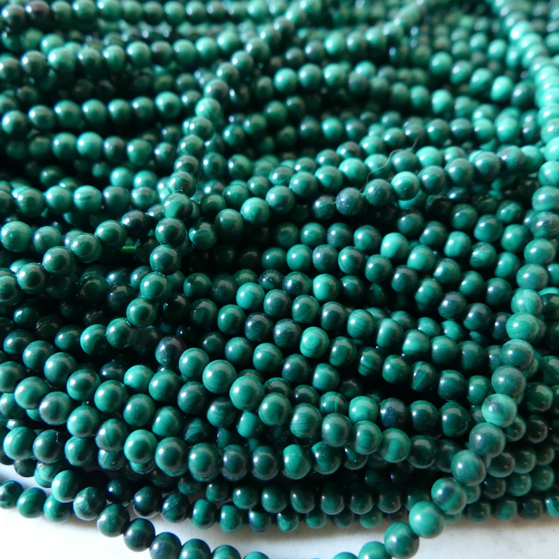 2mm Malachite Smooth Beads 15" Vivid Green Malachite Gemstone Beads for Jewelry Making Beading Gift Crafter