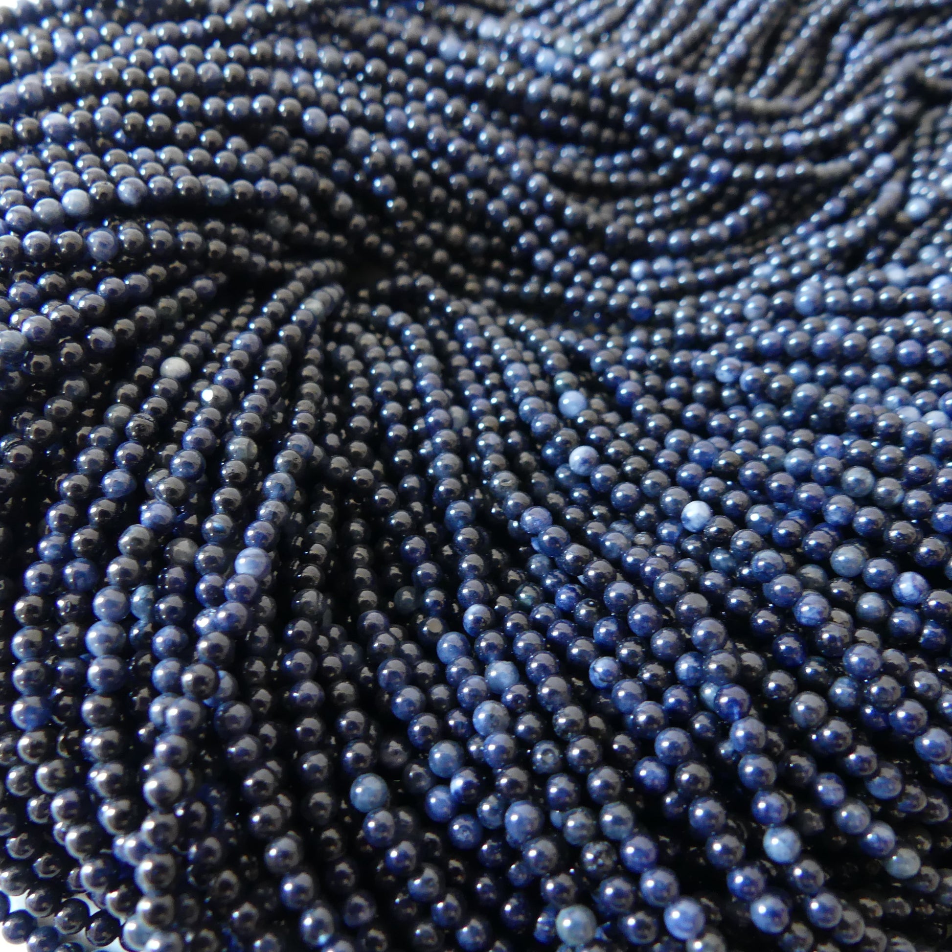 2.5mm Dark Raw Sapphire Beads Smooth 15" Raw Sapphire Genuine Gemstone Beads Jewelry Making Beading Craft Gift September Birthstone