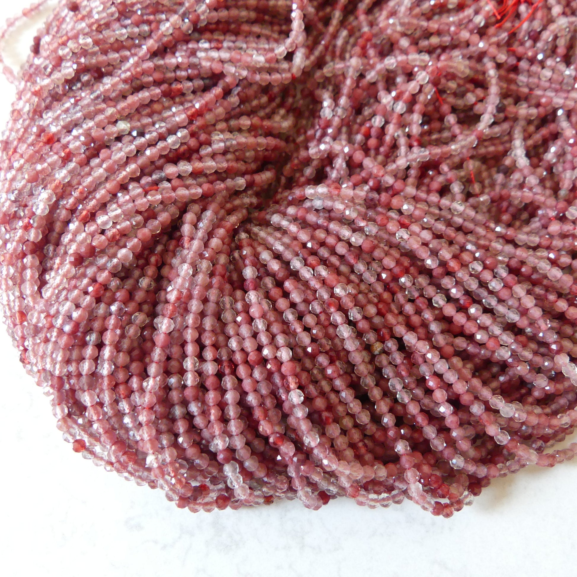 2.5mm Rare Andesine Faceted Beads 15" Red Genuine Sparkly Gemstone Beads for Jewelry Making Beading Craft Gift Beads Self-Love Abundance