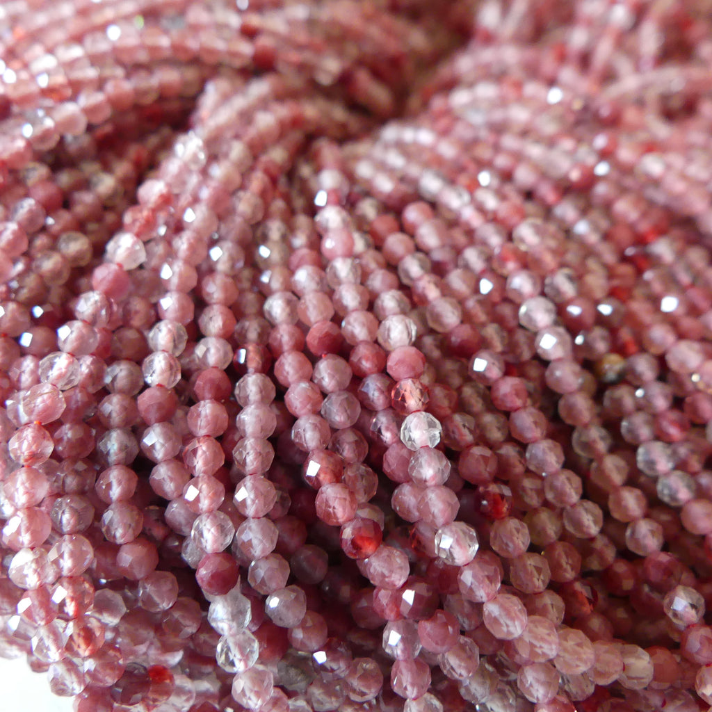 2.5mm Rare Andesine Faceted Beads 15" Red Genuine Sparkly Gemstone Beads for Jewelry Making Beading Craft Gift Beads Self-Love Abundance