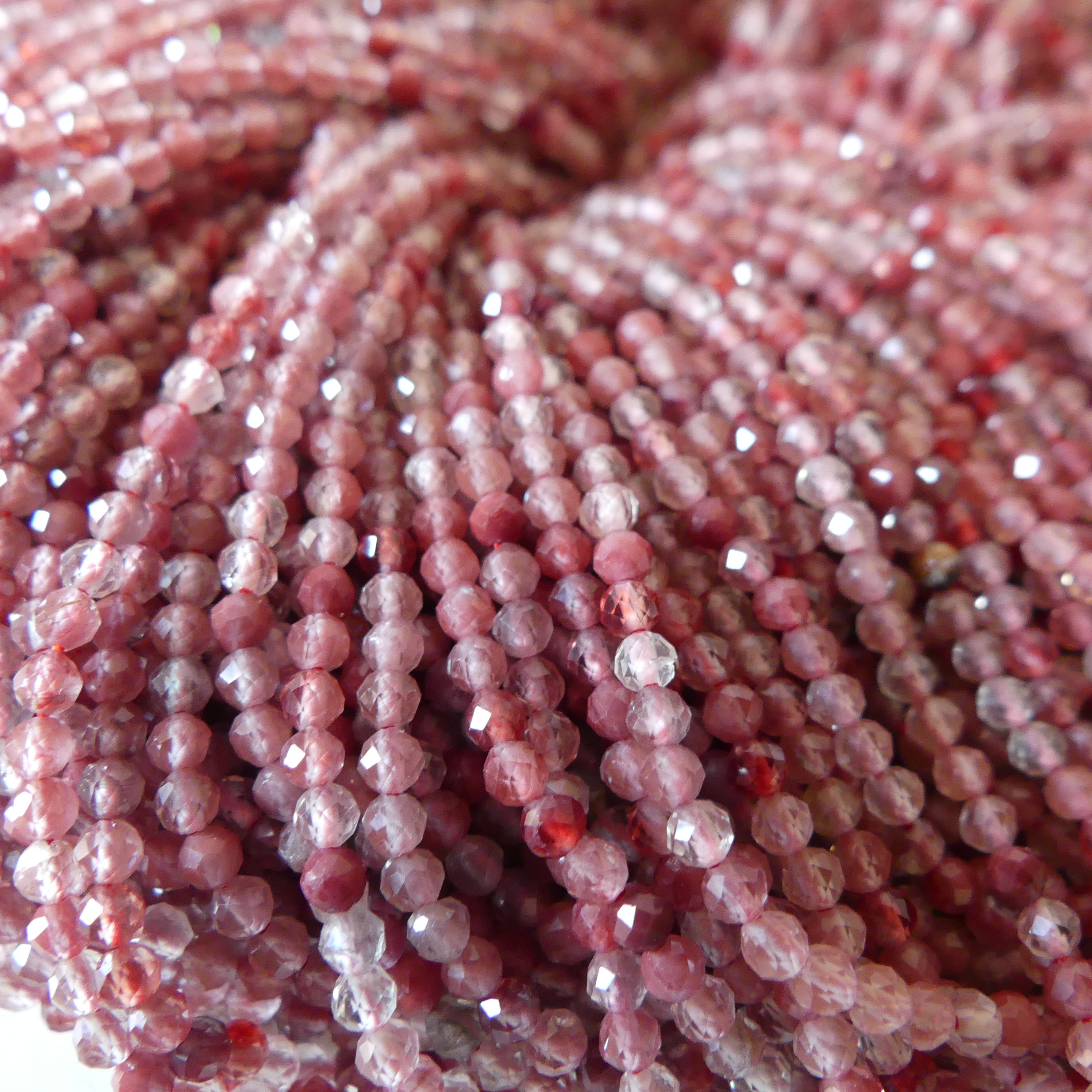 2.5mm Rare Andesine Faceted Beads 15" Red Genuine Sparkly Gemstone Beads for Jewelry Making Beading Craft Gift Beads Self-Love Abundance