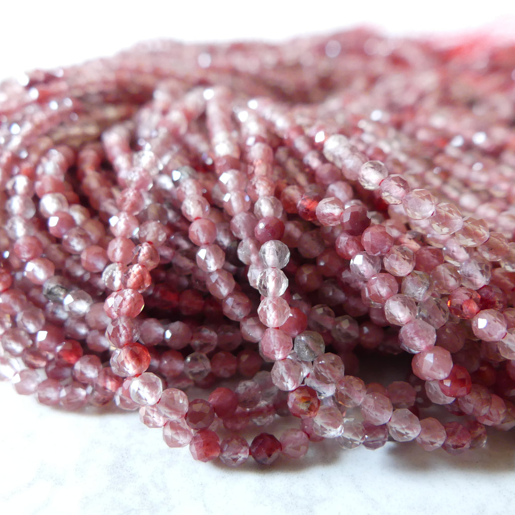 2.5mm Rare Andesine Faceted Beads 15" Red Genuine Sparkly Gemstone Beads for Jewelry Making Beading Craft Gift Beads Self-Love Abundance