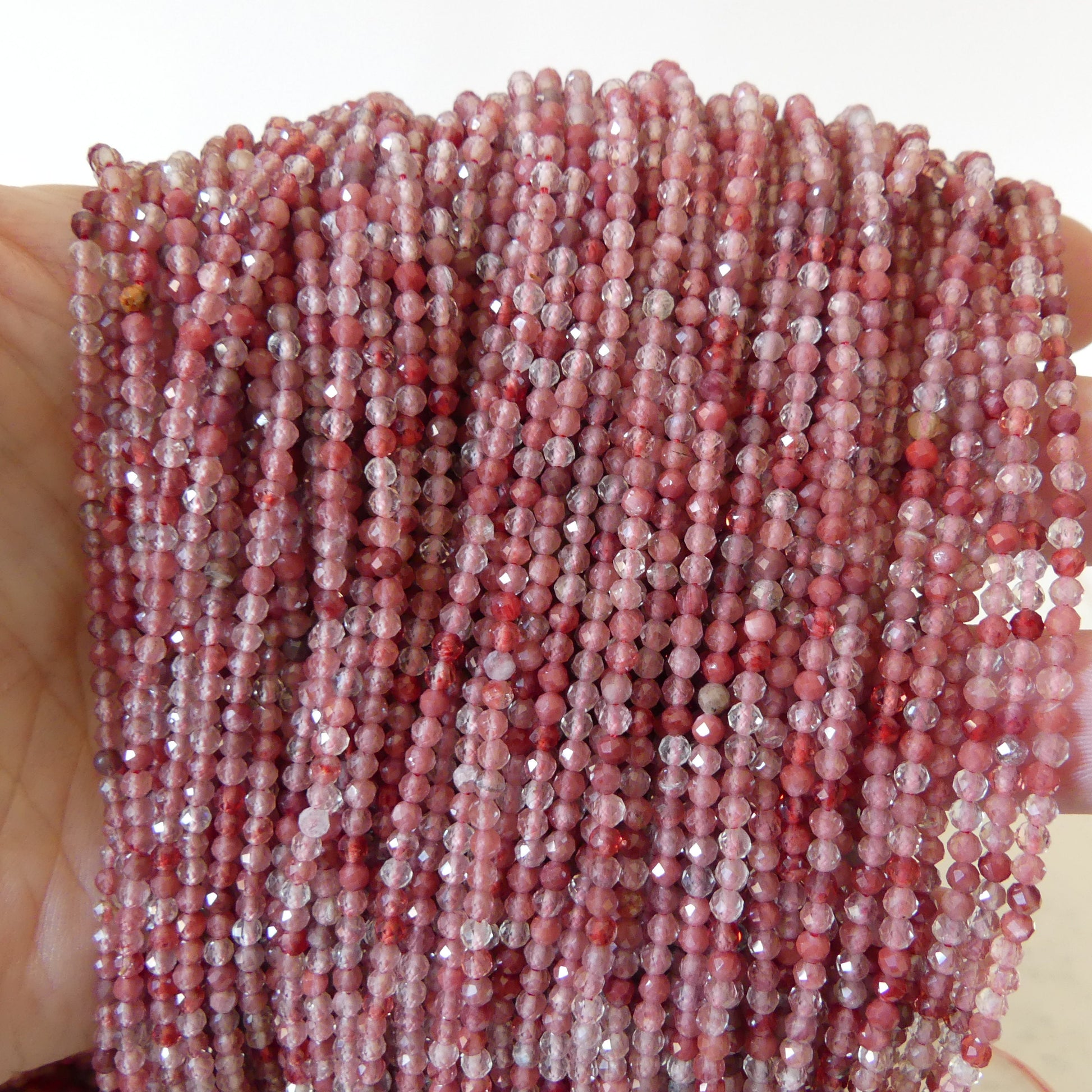 2.5mm Rare Andesine Faceted Beads 15" Red Genuine Sparkly Gemstone Beads for Jewelry Making Beading Craft Gift Beads Self-Love Abundance