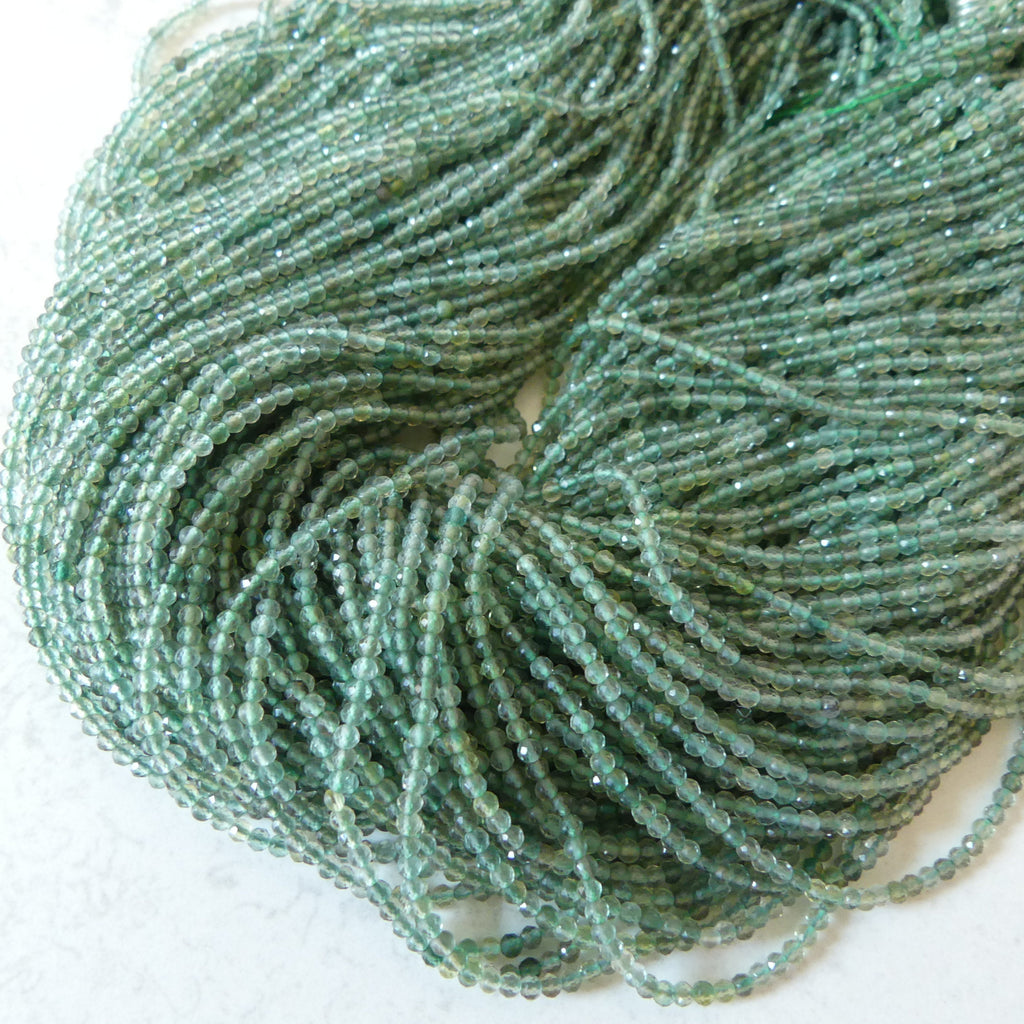2.4mm Green Amethyst Beads Micro Faceted Beads 15" Green Natural Amethyst Gemstone Beads Beading Crafter Gift February Birthstone