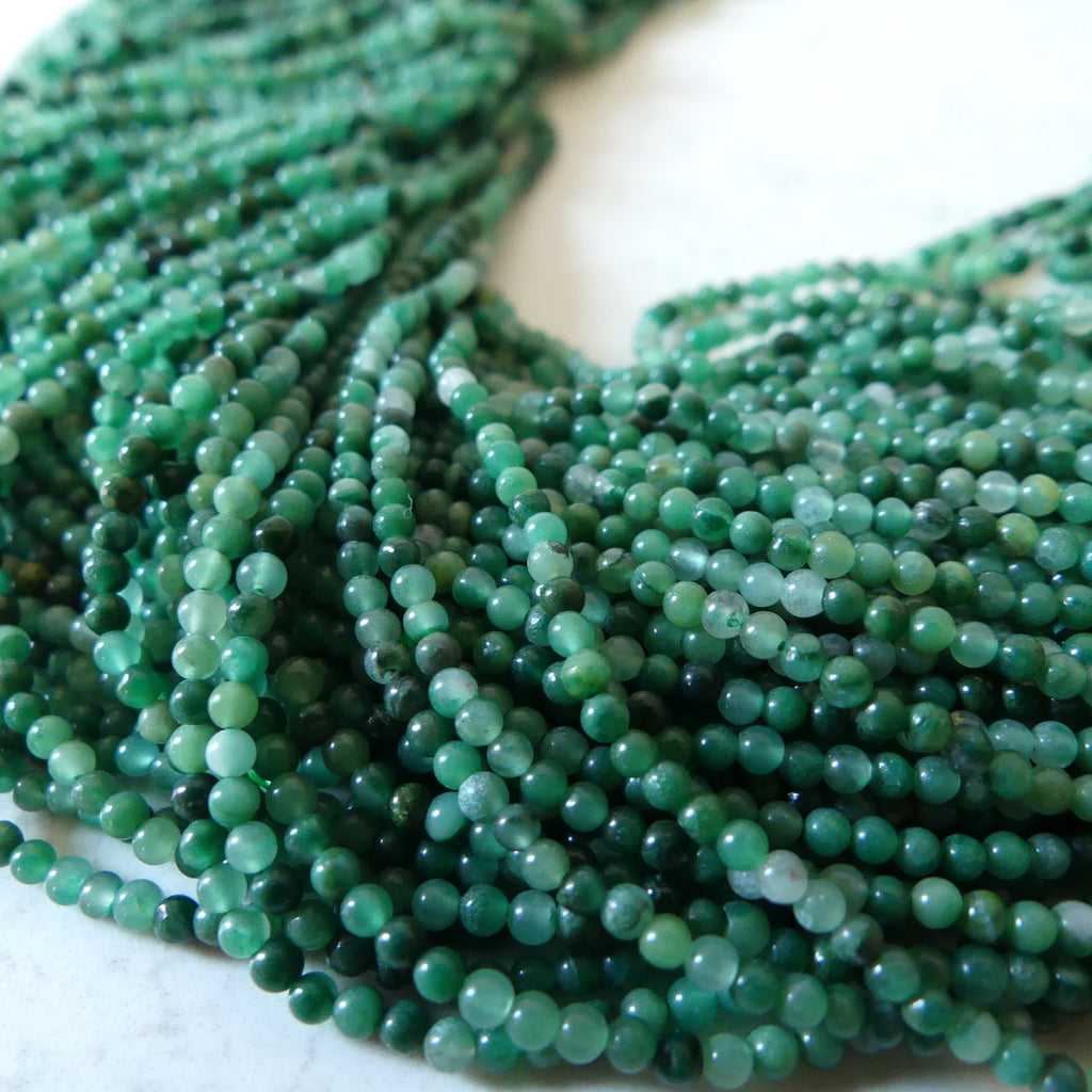 2mm Natural Jade Smooth Beads 15" African Jade Round Genuine Gemstone Beads for Jewelry Making Beading Craft Gift Beads DIY Jewelry