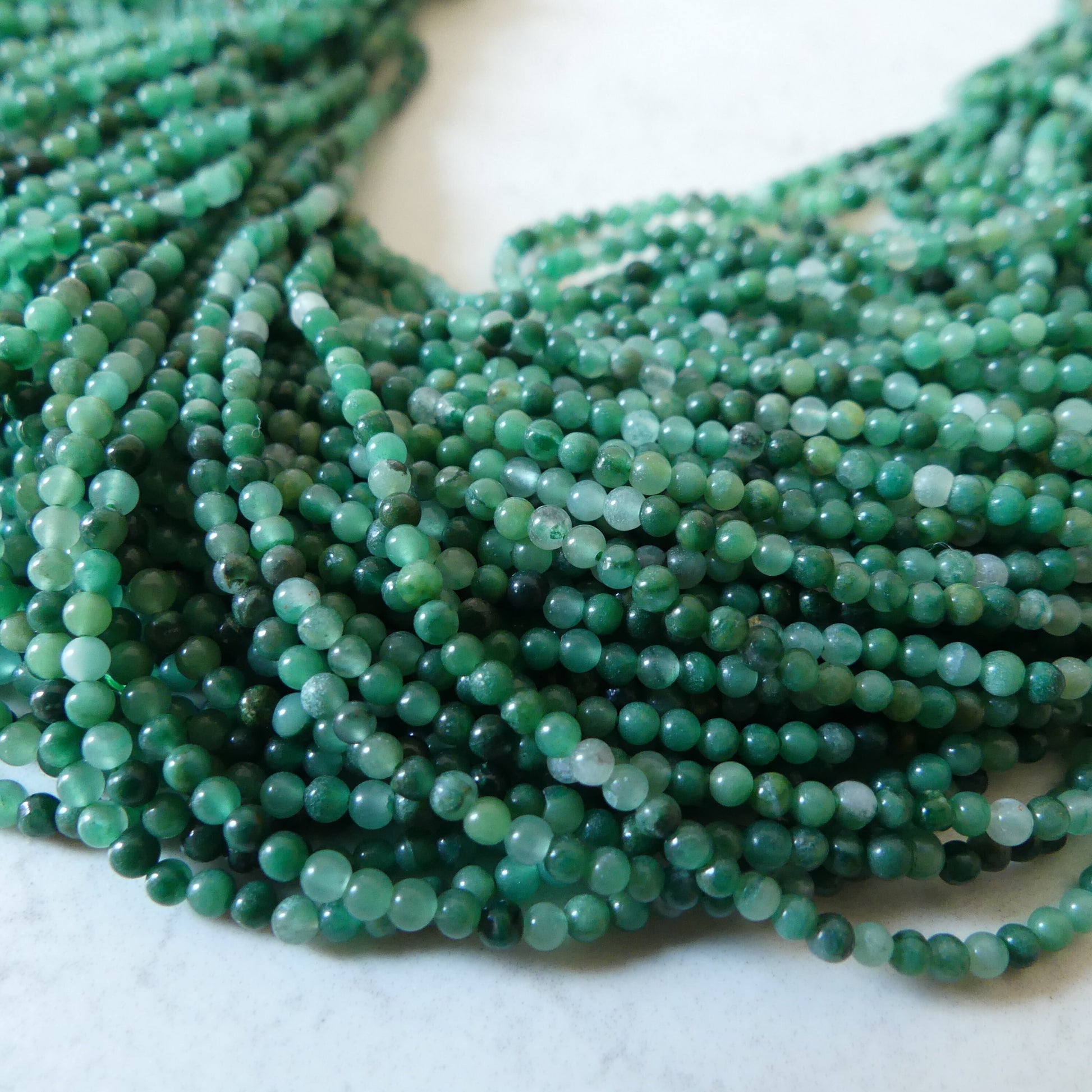 2mm Natural Jade Smooth Beads 15" African Jade Round Genuine Gemstone Beads for Jewelry Making Beading Craft Gift Beads DIY Jewelry