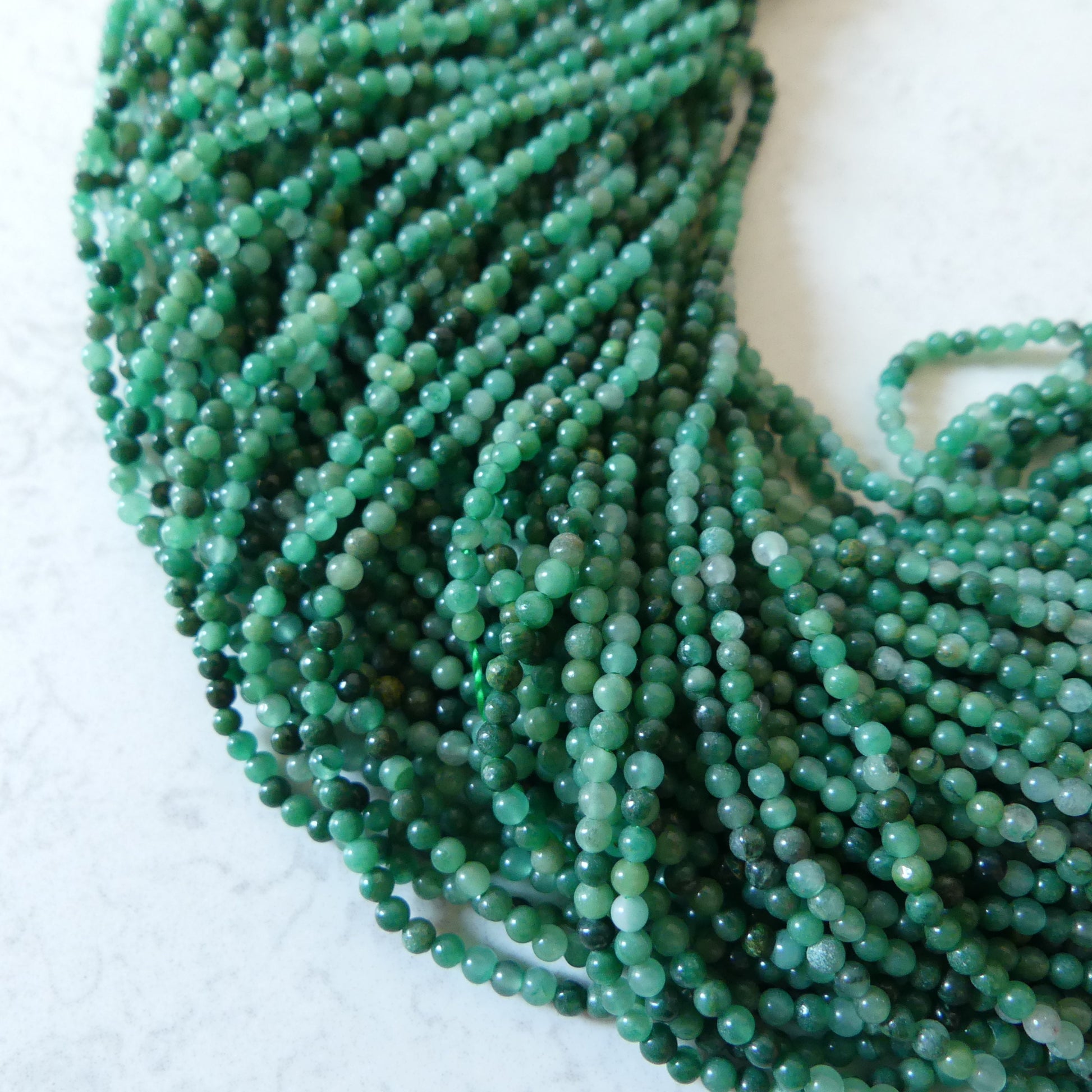 2mm Natural Jade Smooth Beads 15" African Jade Round Genuine Gemstone Beads for Jewelry Making Beading Craft Gift Beads DIY Jewelry