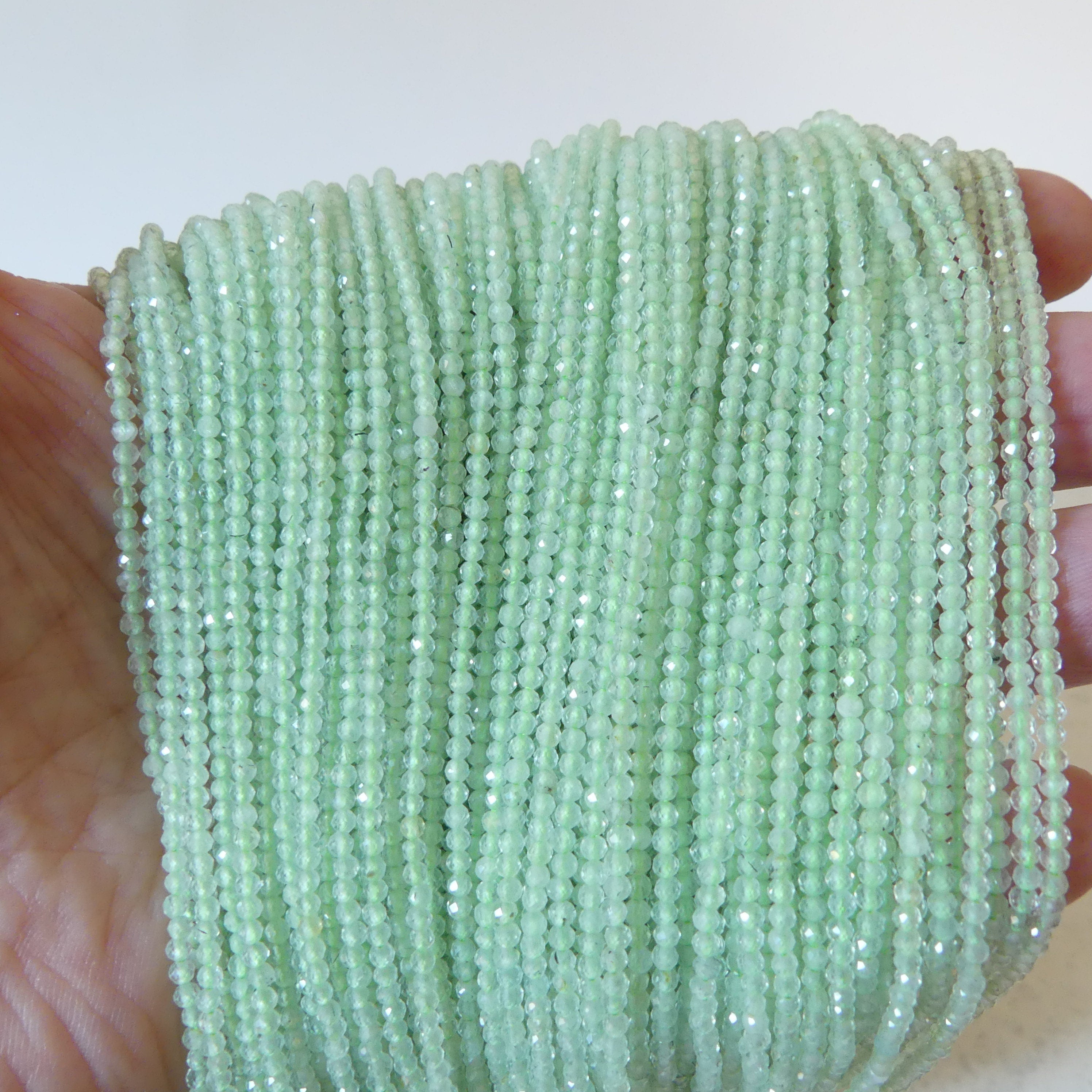 2mm AAA Prehnite Beads Micro Faceted Beads 15" Pale Green Natural Gemstone Beads Beading Crafter Gift DIY jewelry