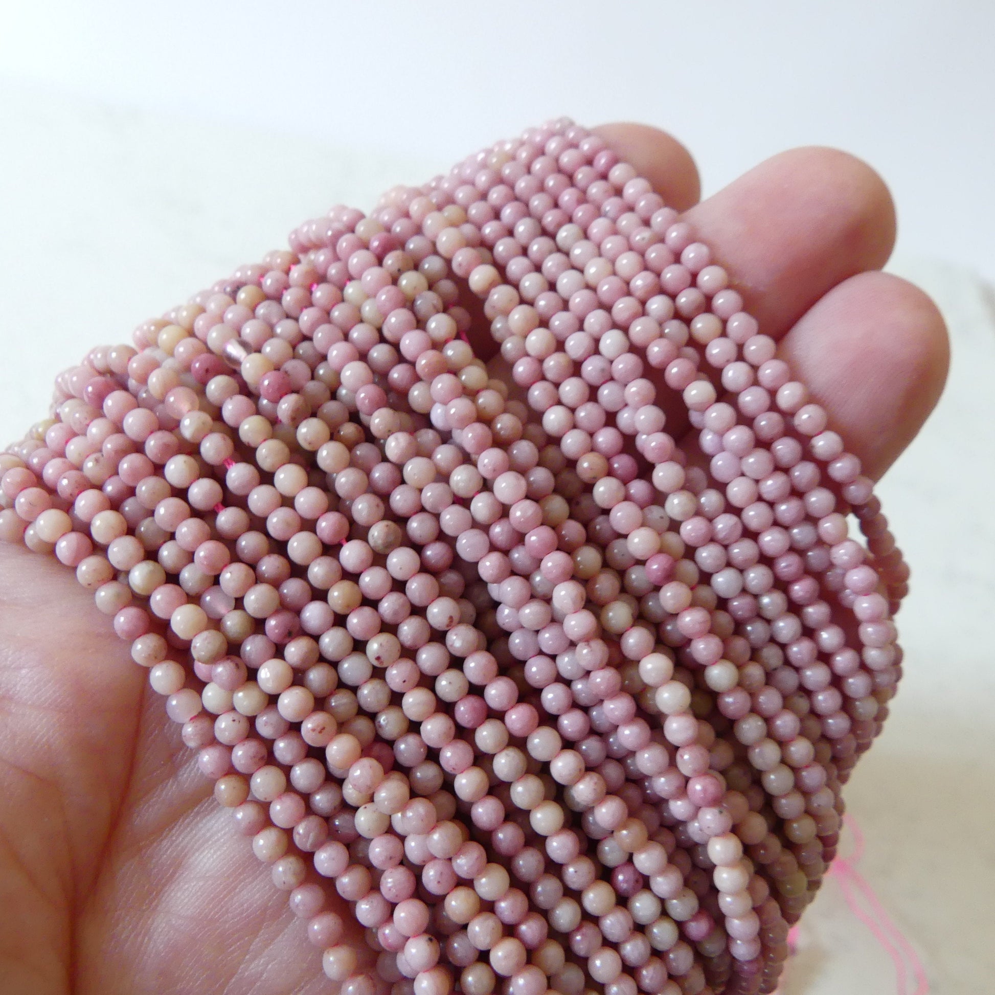 2mm Pink Petrified Wood Jasper Beads Genuine Small Pink Jasper Beads 15.5" Gemstone Beads for Jewelry Making