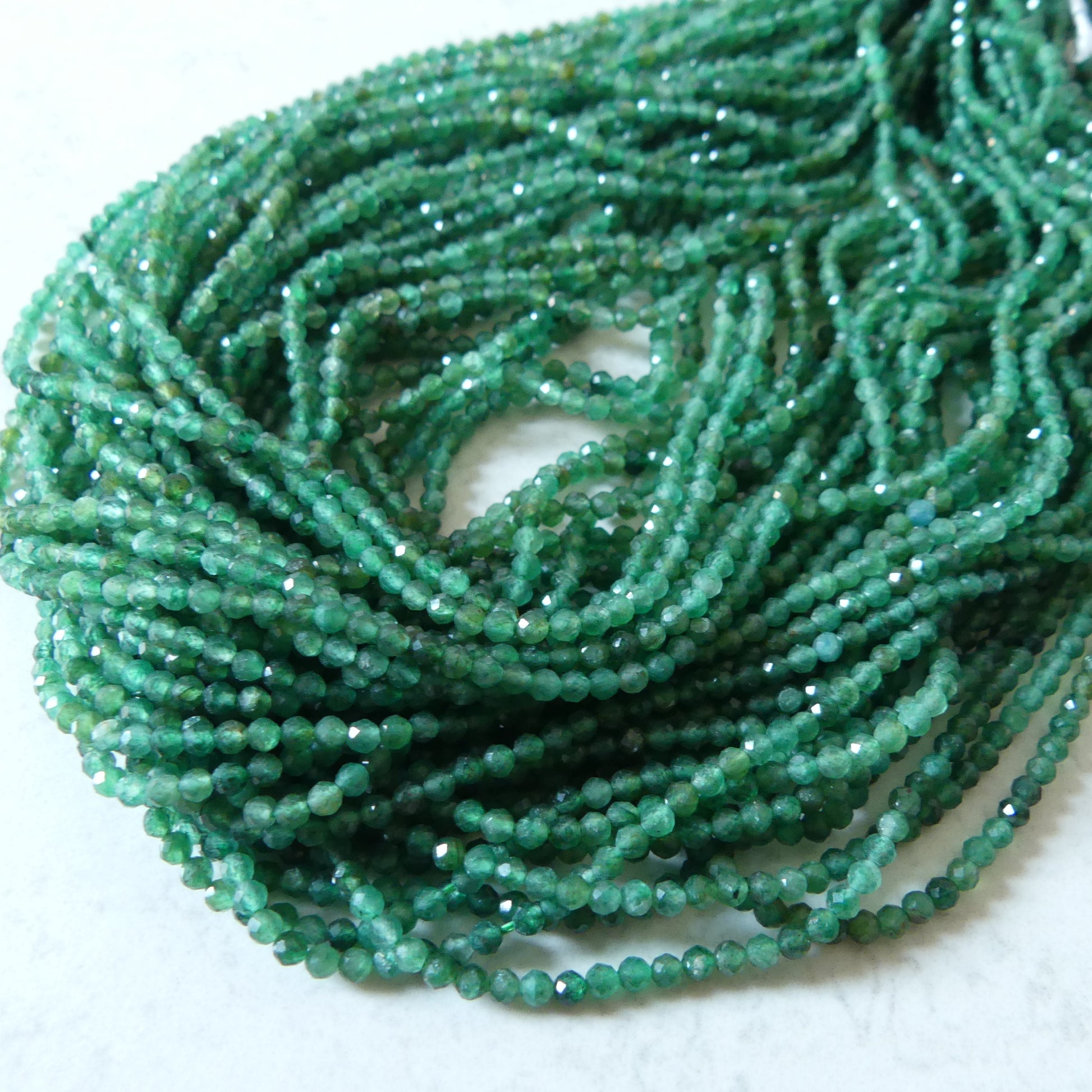 2.5mm Natural Fuchsite Micro Faceted Beads Genuine Small Emerald Green Beads 15.5" Gemstone Beads for Jewelry Making
