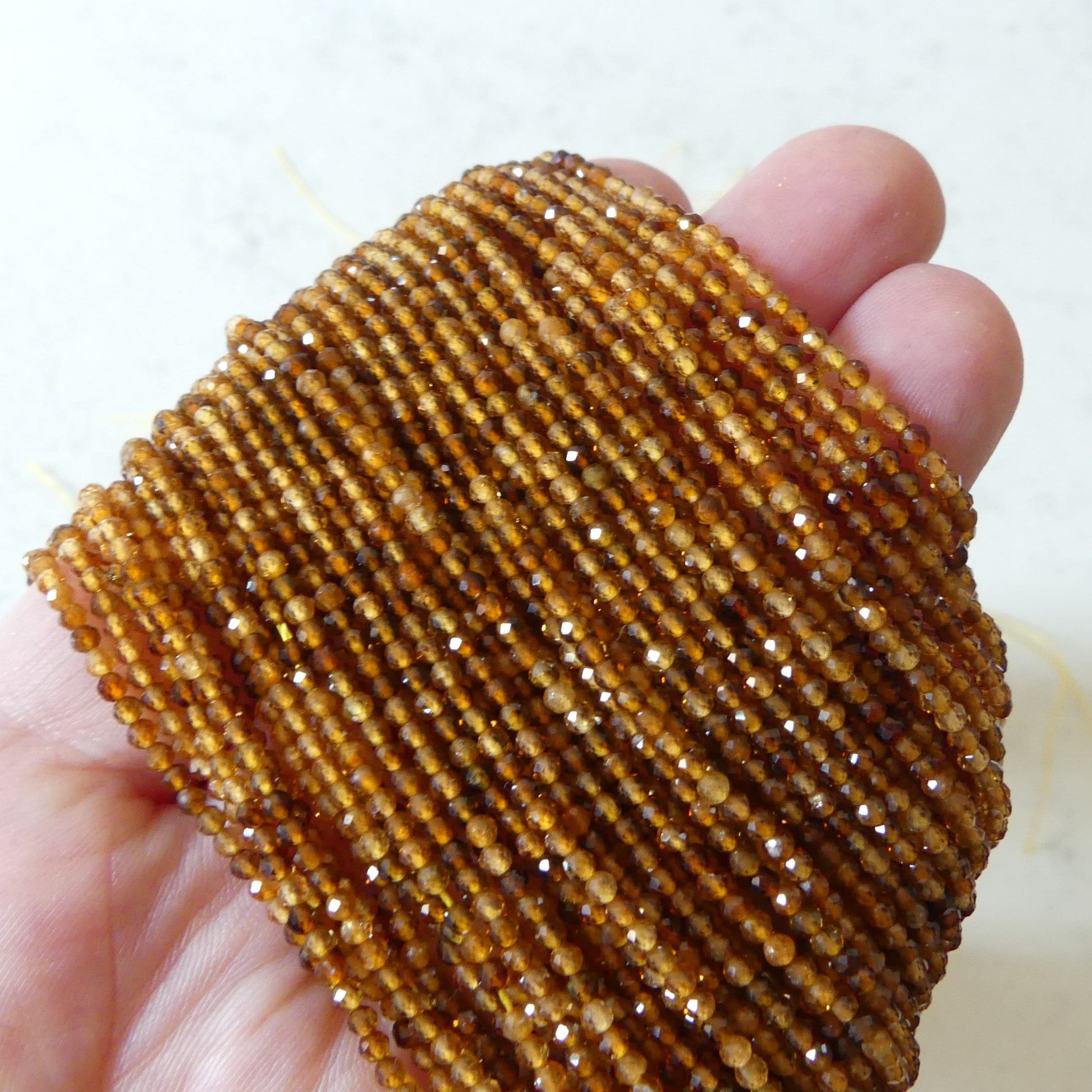 AAA 2mm Yellow Tourmaline Micro Faceted Beads 15.5" Transparent Sparkly Gemstone Beads for Jewelry Making Beading Gift October Birthstone