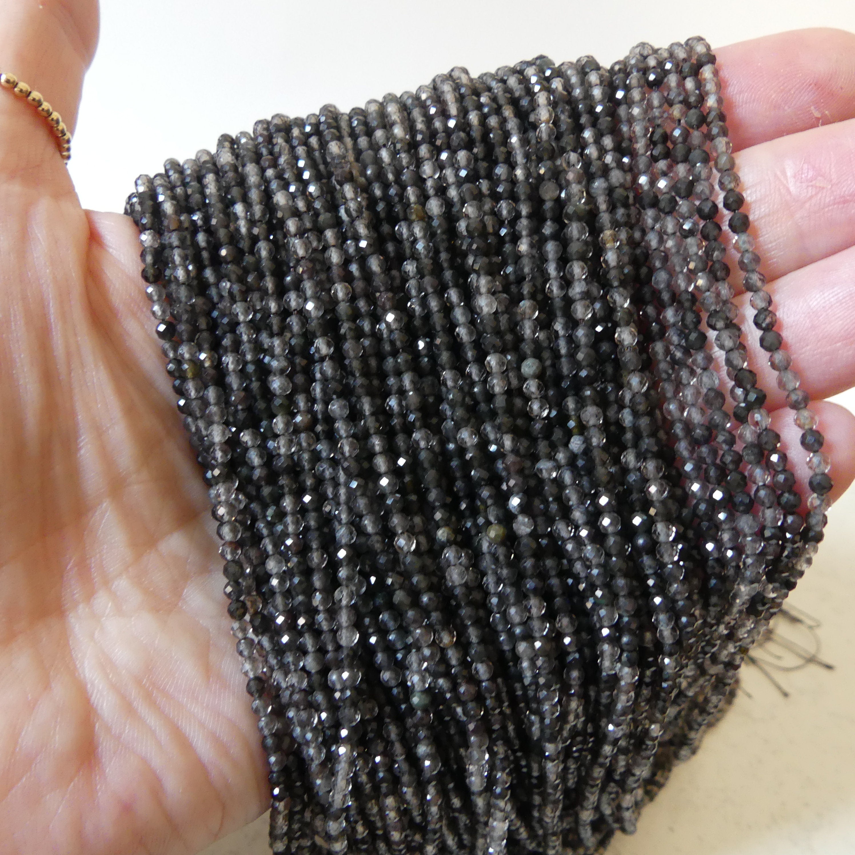 2mm Ice Obsidian Micro Faceted Beads Multi Obsidian Genuine Beads 15.5" Sparkly Gemstone Beads Beading Crafter Gift