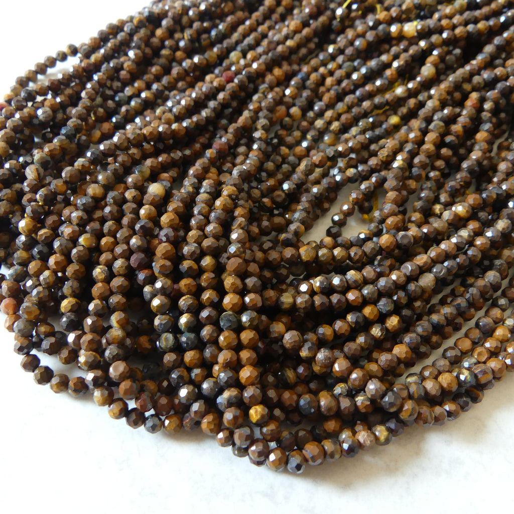 3mm Boulder Opal Micro Faceted Beads Genuine Opal Beads 15.5" Gemstone Beads for Jewelry Making Beading Craft Gift