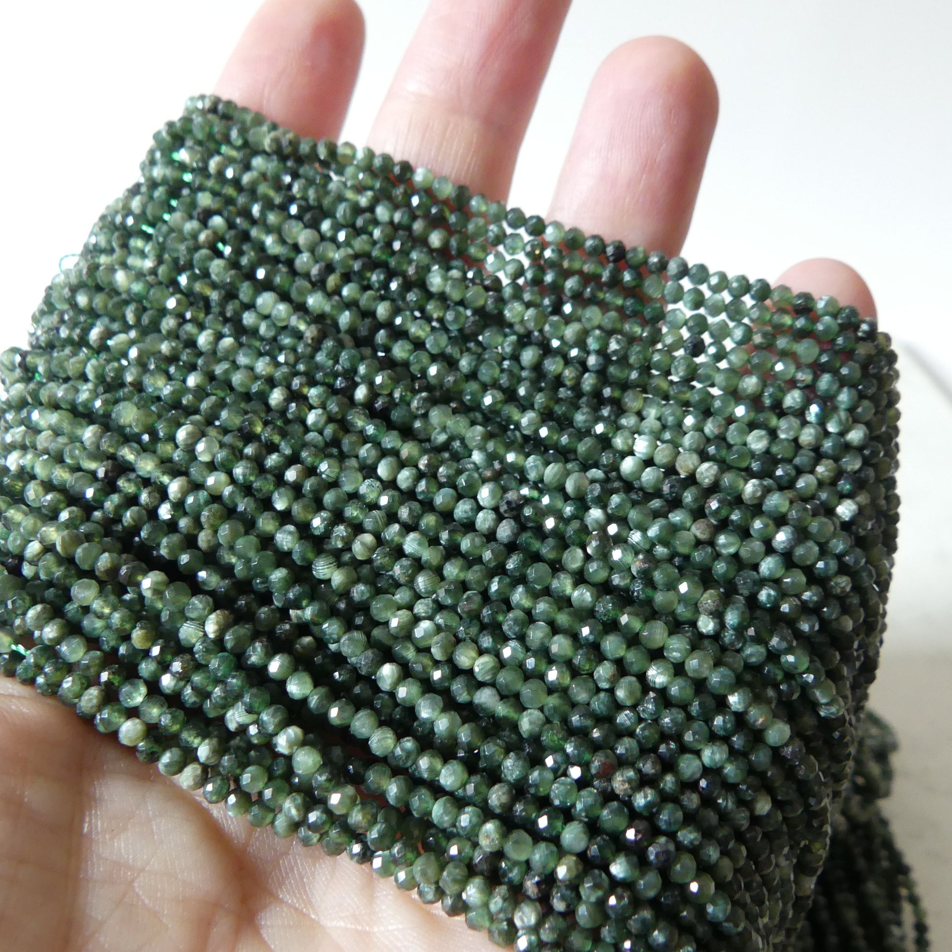 2mm Seraphinite Faceted Beads 15.5" Russian Seraphinite Genuine Gemstone Beads for Jewelry Making Beading Craft Gift Beads