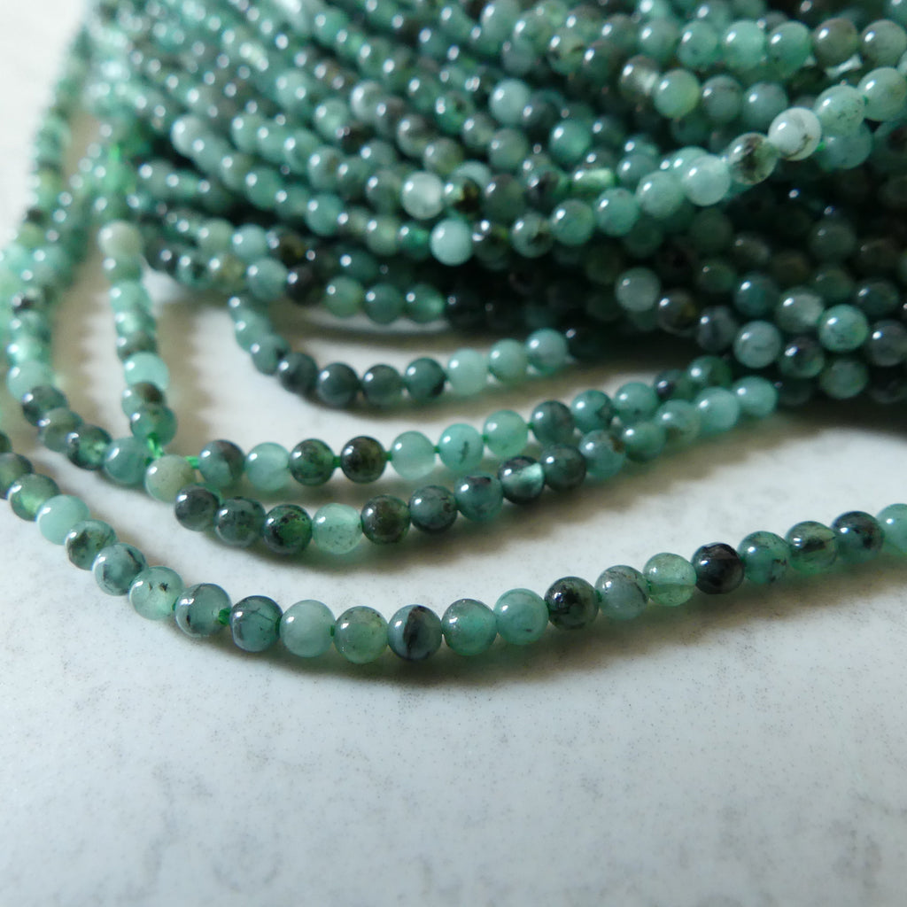 2.5mm Natural Emerald Beads 15.5" Raw Emerald Genuine Gemstone Beads Genuine Emerald for Jewelry Making Beading Craft Gift Beads