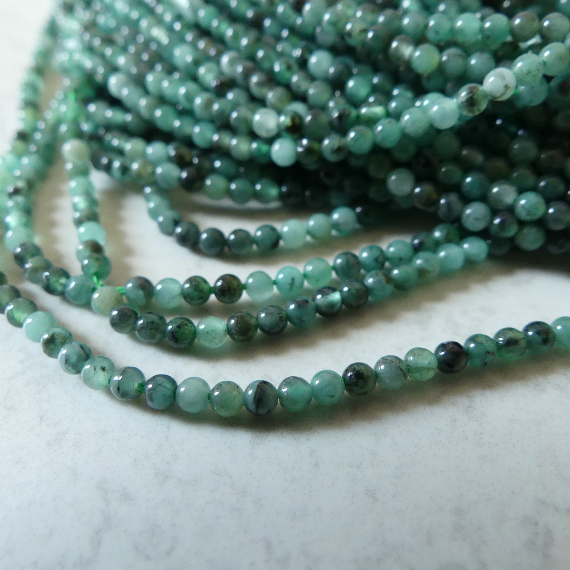 2.5mm Natural Emerald Beads 15.5" Raw Emerald Genuine Gemstone Beads Genuine Emerald for Jewelry Making Beading Craft Gift Beads