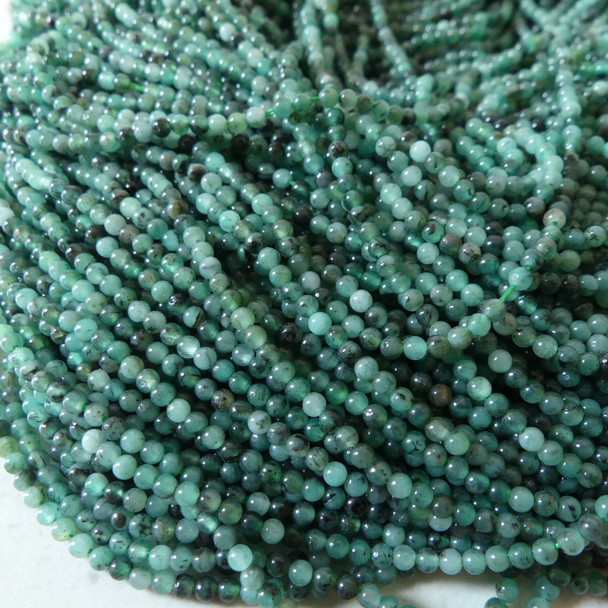 2.5mm Natural Emerald Beads 15.5" Raw Emerald Genuine Gemstone Beads Genuine Emerald for Jewelry Making Beading Craft Gift Beads