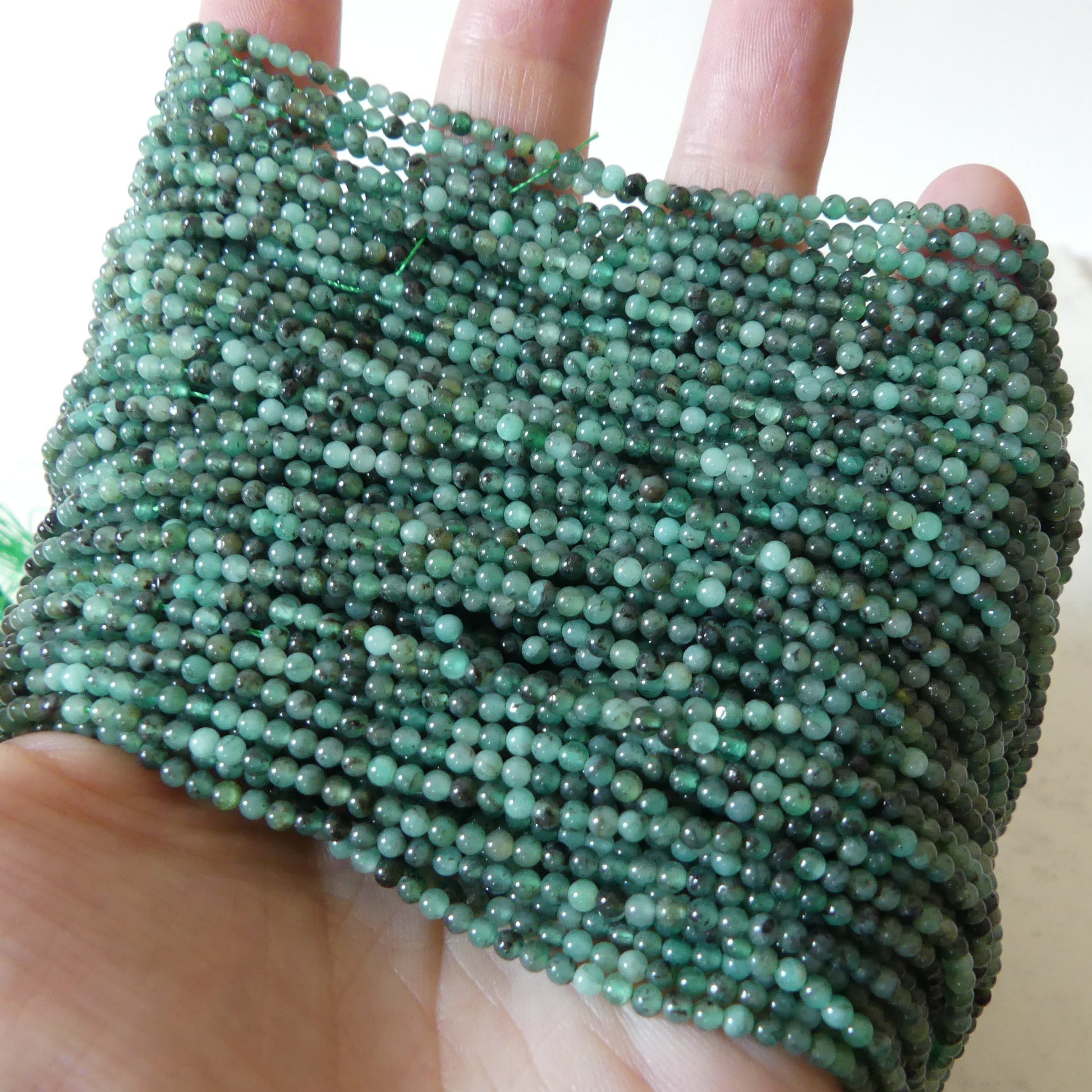 2.5mm Natural Emerald Beads 15.5" Raw Emerald Genuine Gemstone Beads Genuine Emerald for Jewelry Making Beading Craft Gift Beads