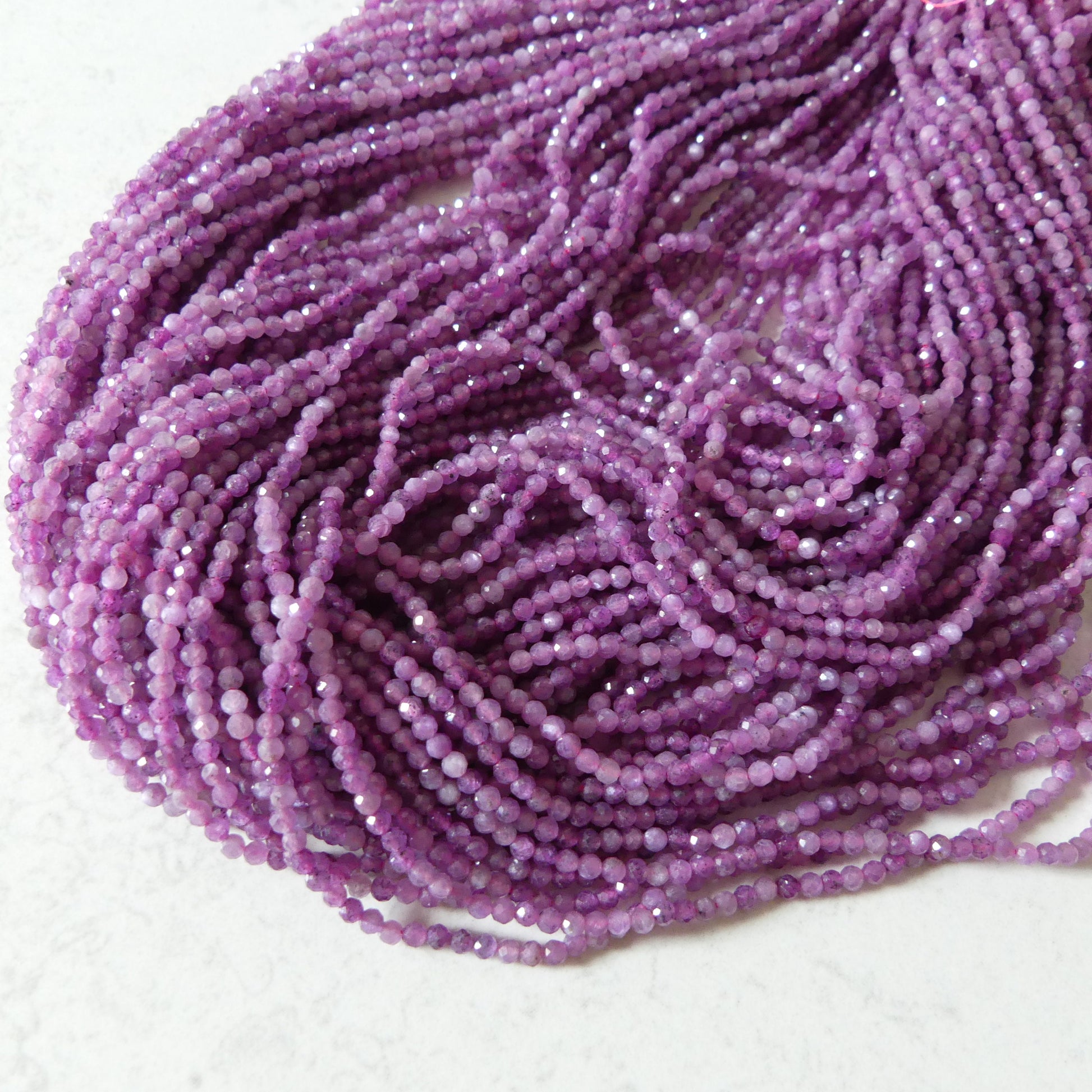 2mm AAA Star Flash Ruby Beads Micro Faceted Beads 15.5" Natural Rare Pink Purple Ruby Gemstone Beads Beading Crafter Gift July Birthstone