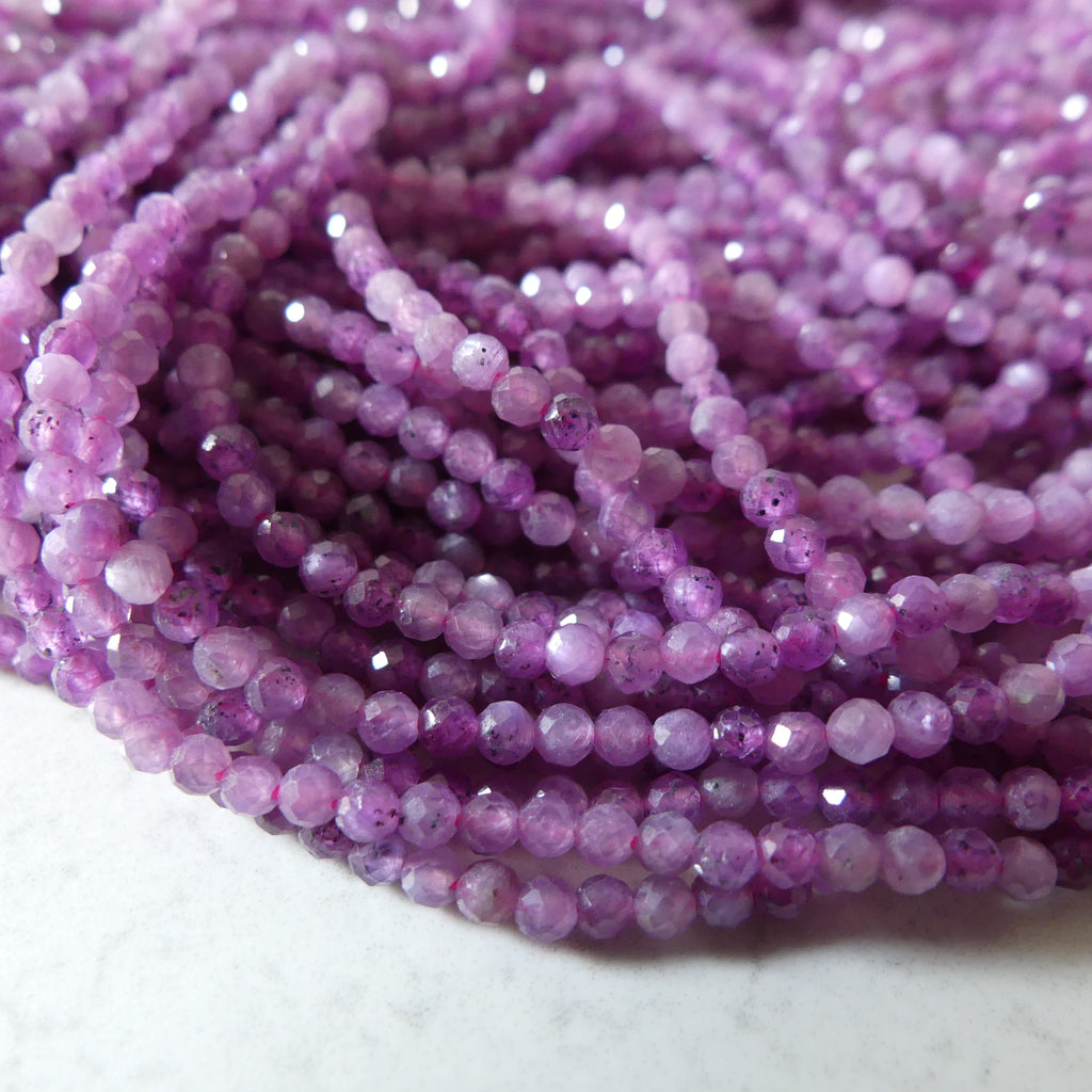 2mm AAA Star Flash Ruby Beads Micro Faceted Beads 15.5" Natural Rare Pink Purple Ruby Gemstone Beads Beading Crafter Gift July Birthstone