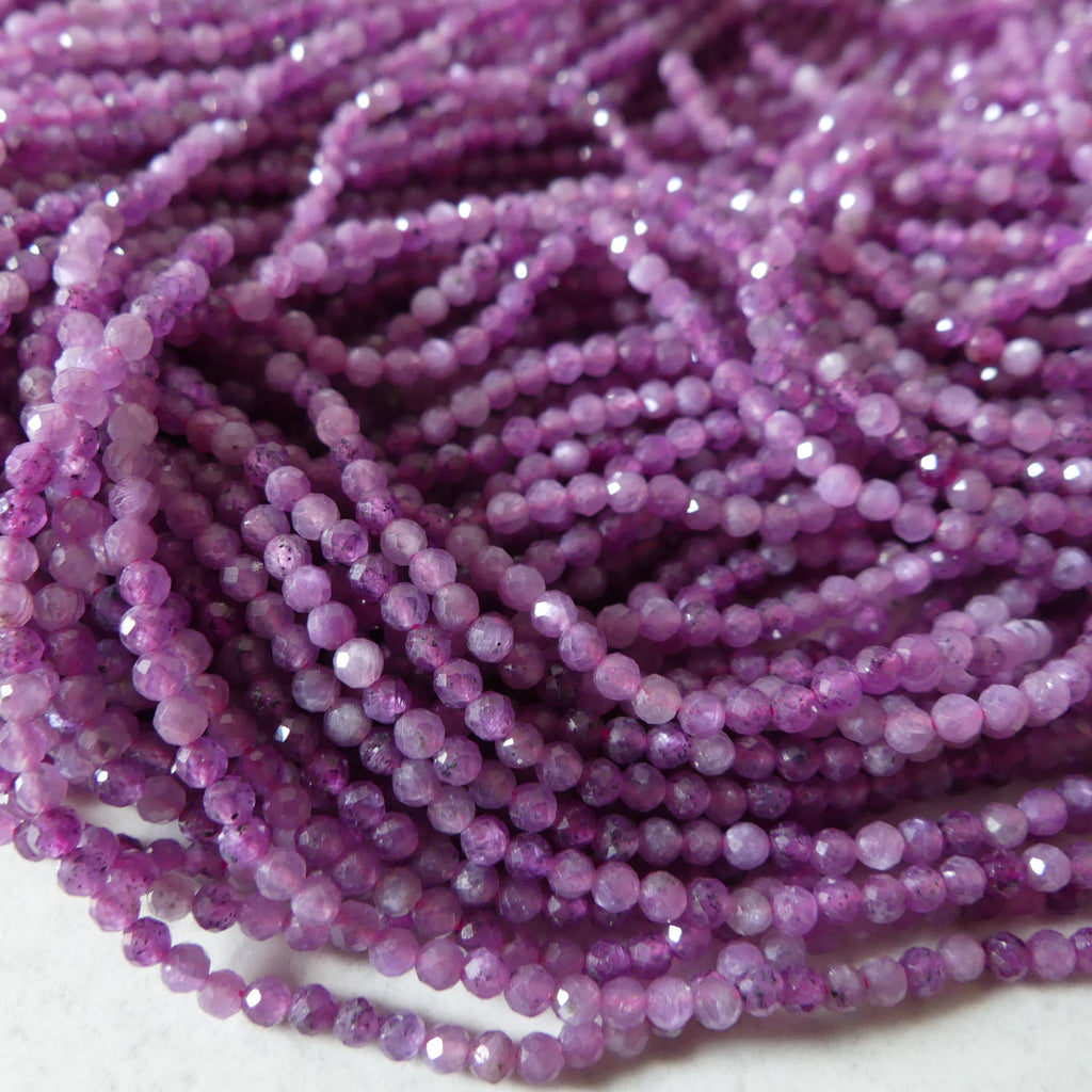 2mm AAA Star Flash Ruby Beads Micro Faceted Beads 15.5" Natural Rare Pink Purple Ruby Gemstone Beads Beading Crafter Gift July Birthstone