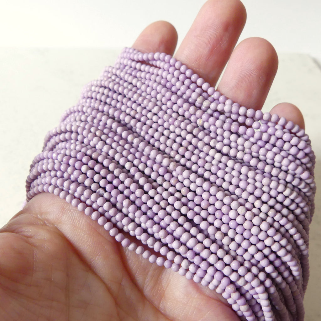 2.5mm Phosphosiderite Beads 15.5" Light Purple Phosphosiderite Smooth Gemstone Beads Beading Crafter Gift