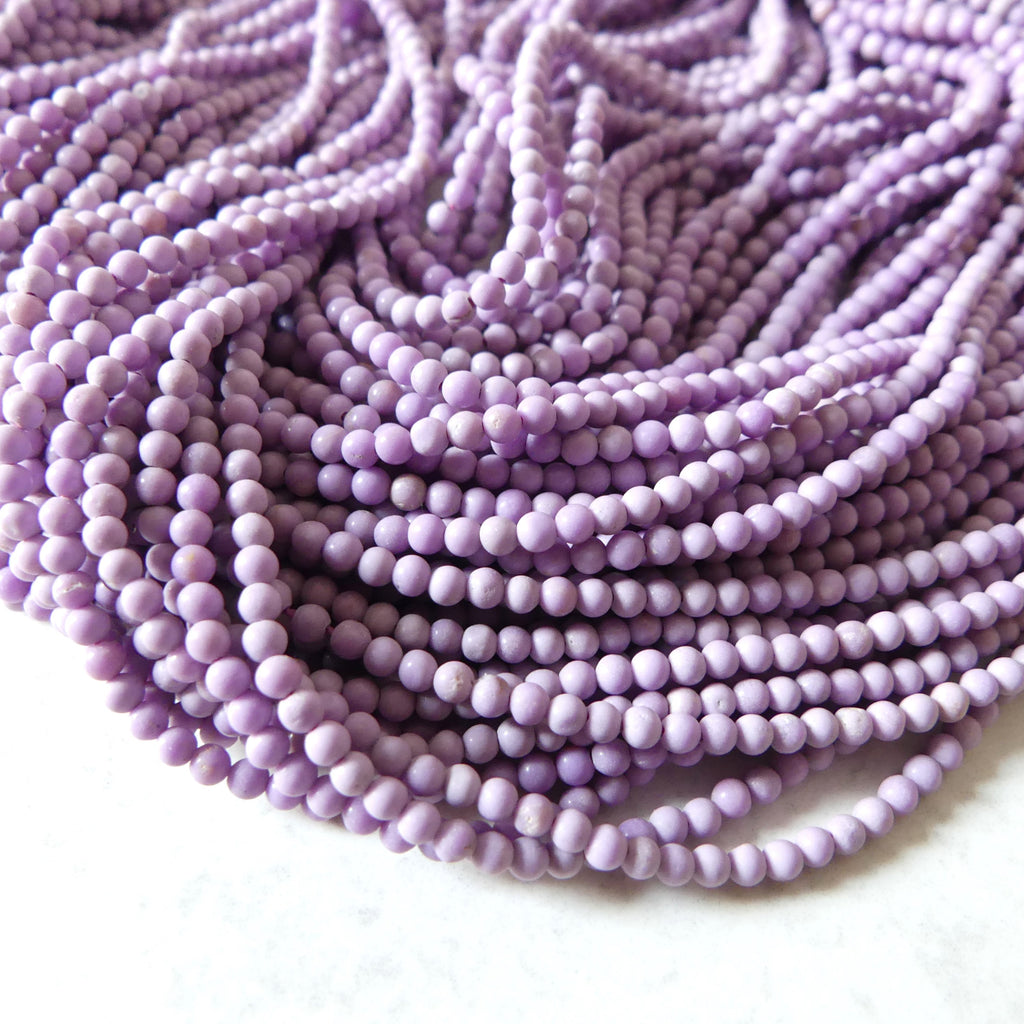 2.5mm Phosphosiderite Beads 15.5" Light Purple Phosphosiderite Smooth Gemstone Beads Beading Crafter Gift