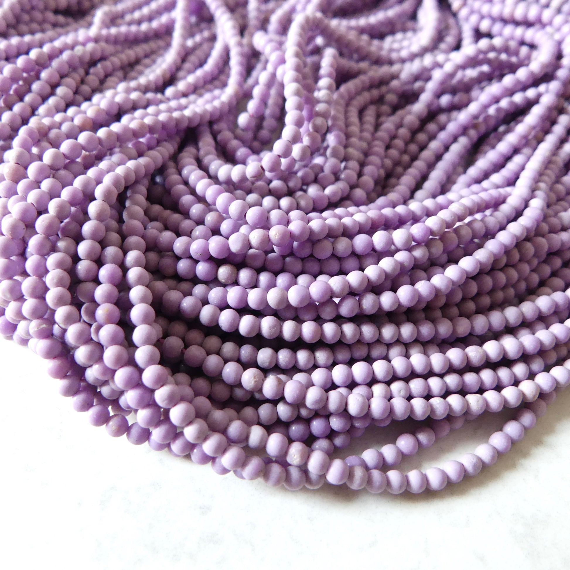 2.5mm Phosphosiderite Beads 15.5" Light Purple Phosphosiderite Smooth Gemstone Beads Beading Crafter Gift