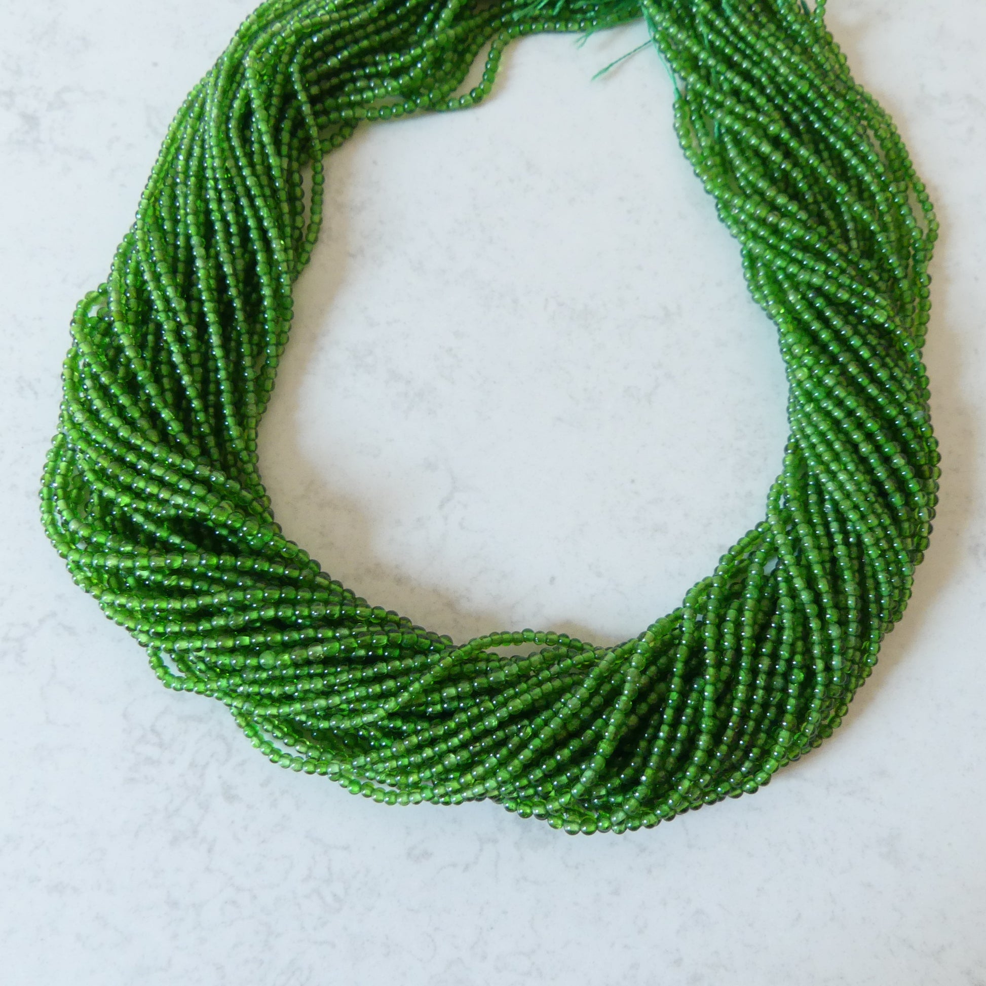 2mm AAA Chrome Diopside Smooth Beads Genuine Small Emerald Green Beads 15" Gemstone Beads for Jewelry Making
