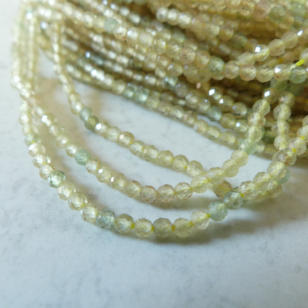 2mm Rare Yellow Apatite Faceted Beads 15" Bright Lemon Green Yellow Genuine Gemstone Beads for Jewelry Making Beading Craft Gift Beads