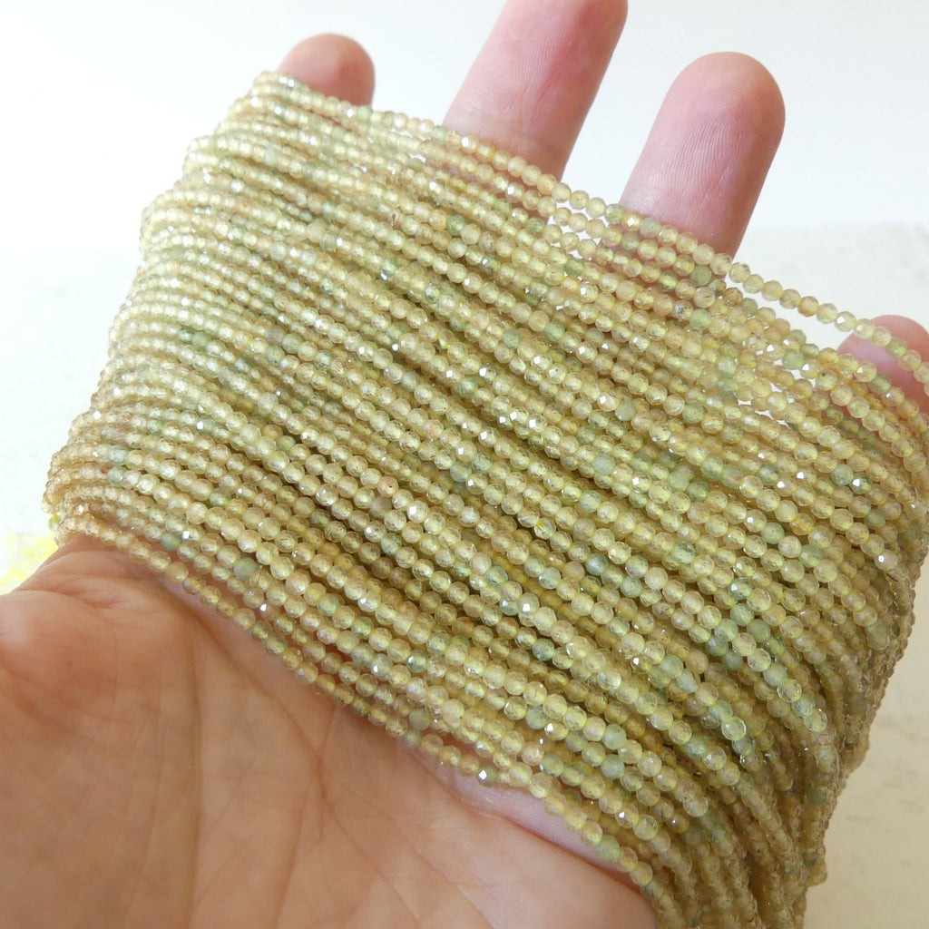 2mm Rare Yellow Apatite Faceted Beads 15" Bright Lemon Green Yellow Genuine Gemstone Beads for Jewelry Making Beading Craft Gift Beads